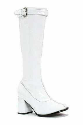 300-HIPPIE GoGo Boot  | White Patent
