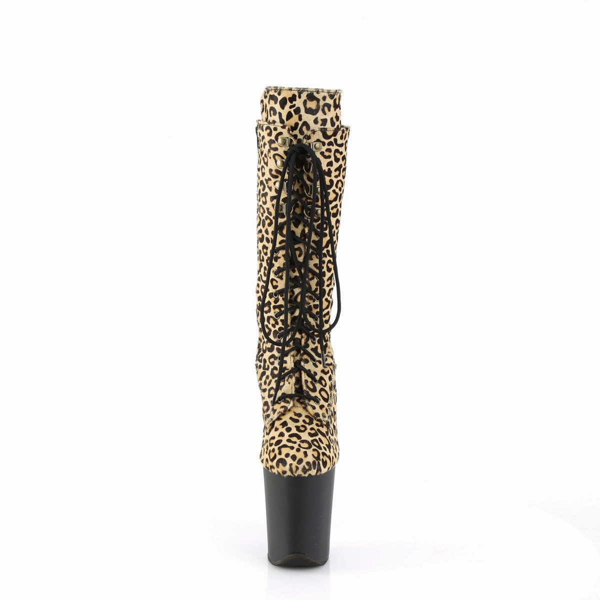 8 Inch Heel FLAMINGO-1050LP Leopard Print Pony Hair