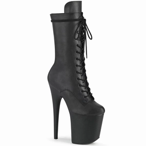 8 Inch Heel FLAMINGO-1050WR Black Leather