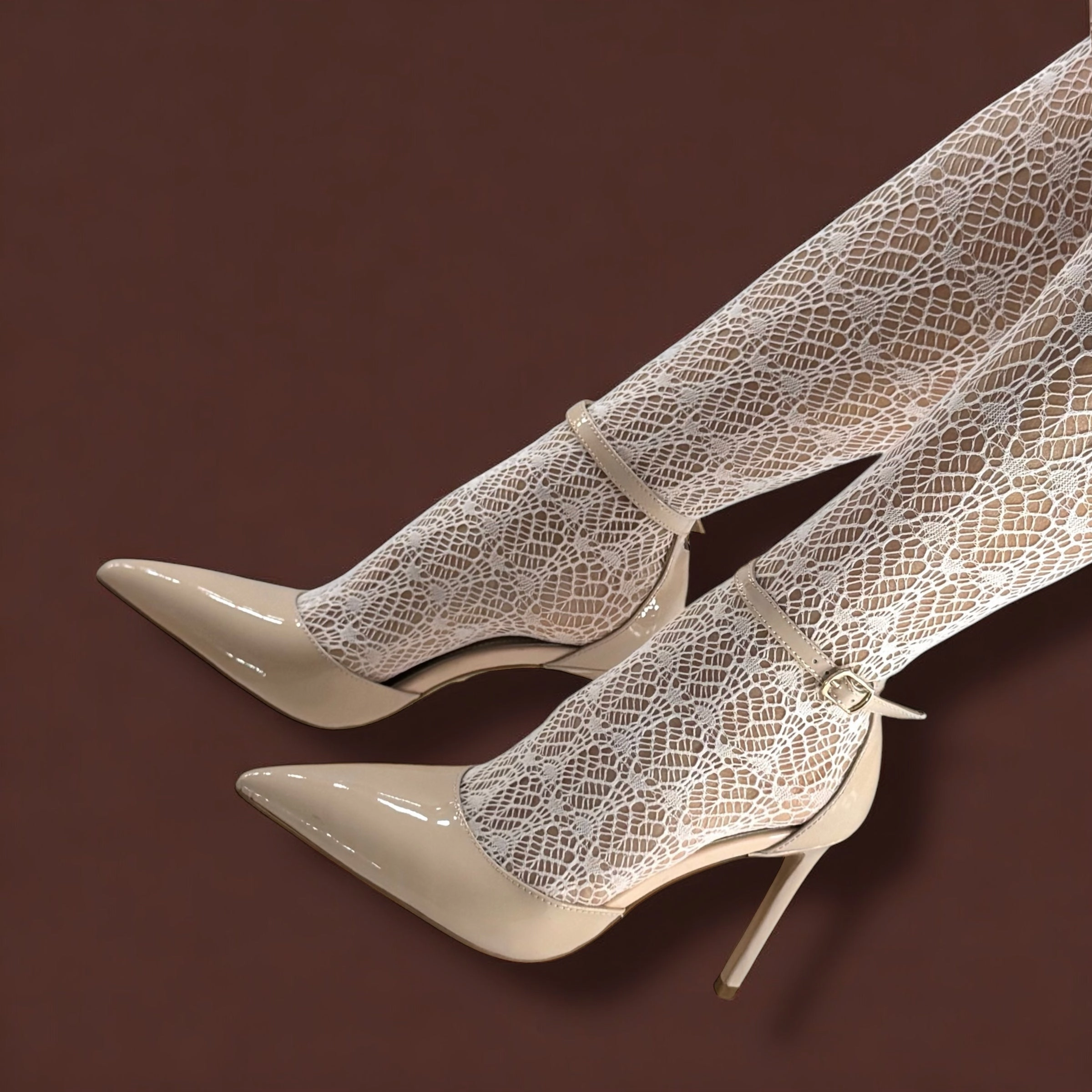 *BIANCA  BEIGE - classic ankle strap pumps