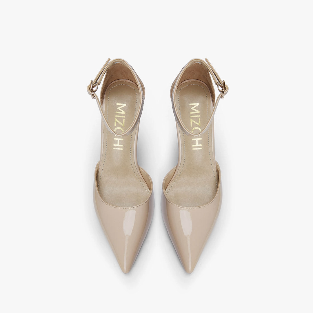 *BIANCA  BEIGE - classic ankle strap pumps