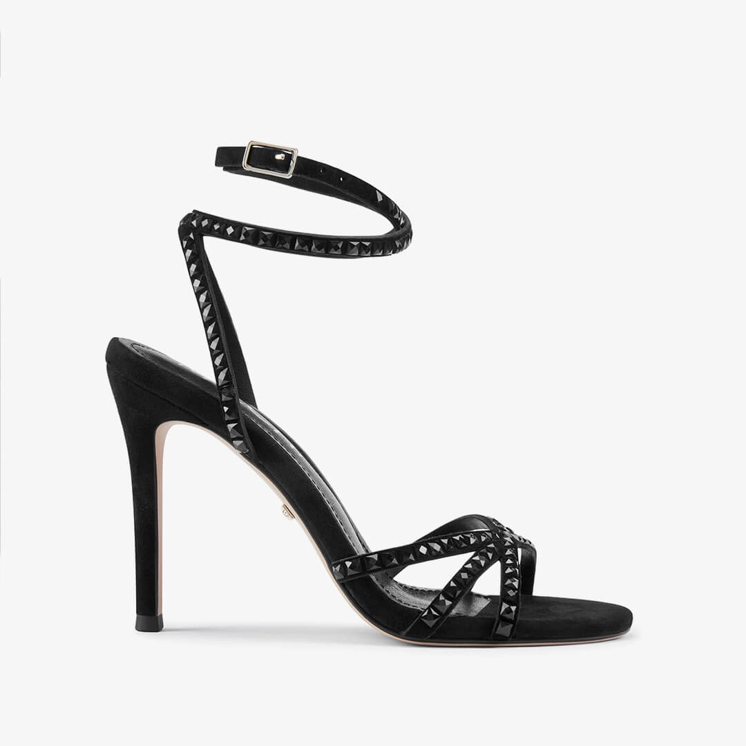 *MADDY BLACK  - diamond decor heels