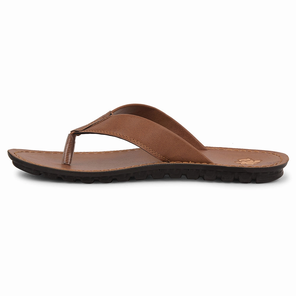 A-HA Tan Casual Slipper For Men 2137-51 By Liberty