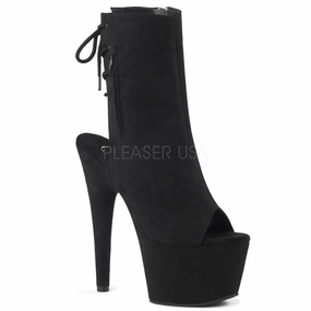 ADORE-1018FS  Black Faux Suede/Black Suede