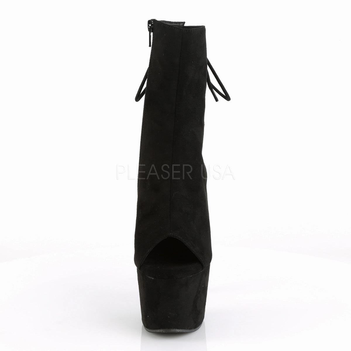 ADORE-1018FS  Black Faux Suede/Black Suede