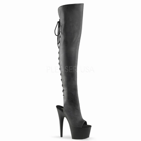ADORE-3019  Black Faux Leather/Black Matte