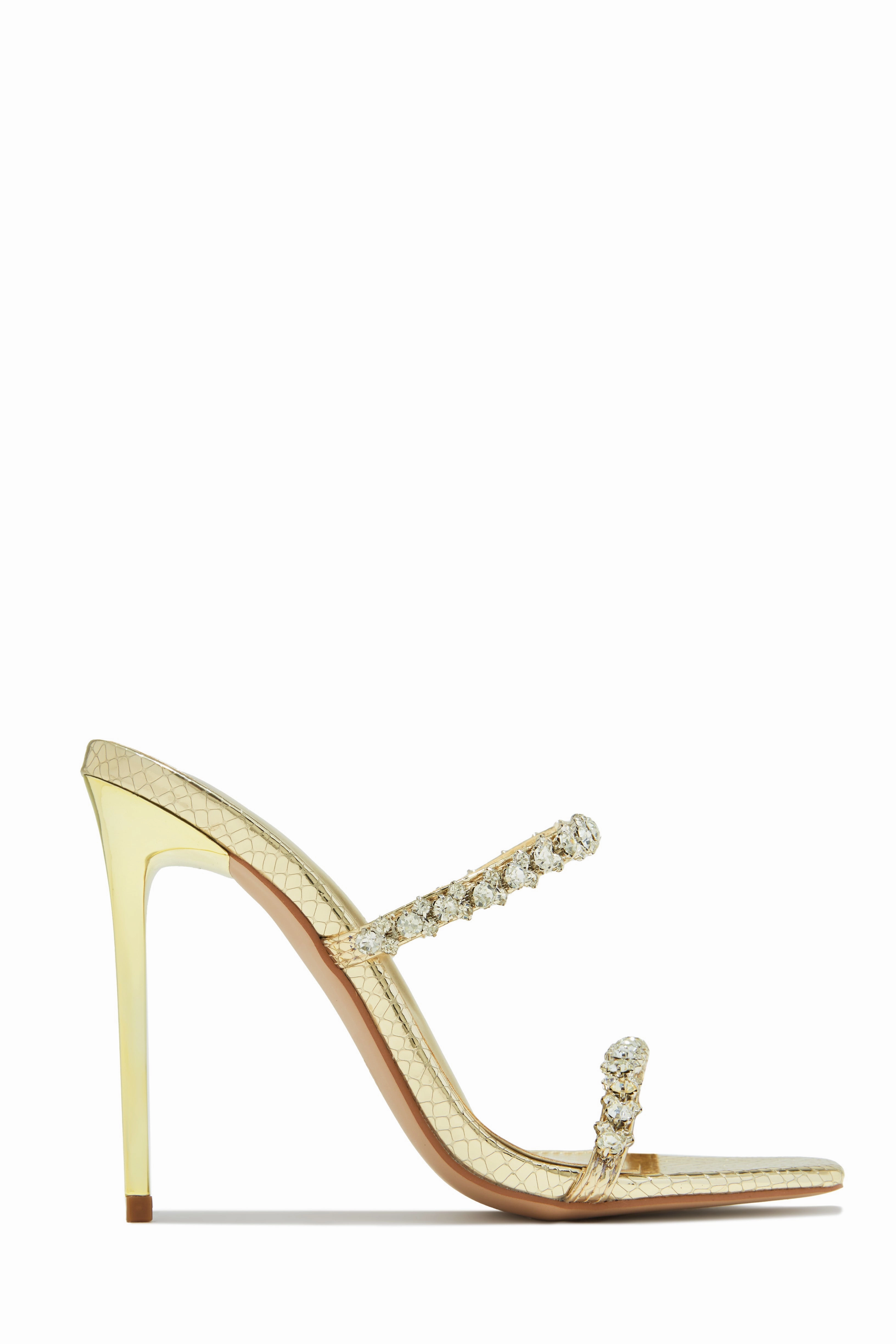 Amyna Embellished High Heel Mules - Black