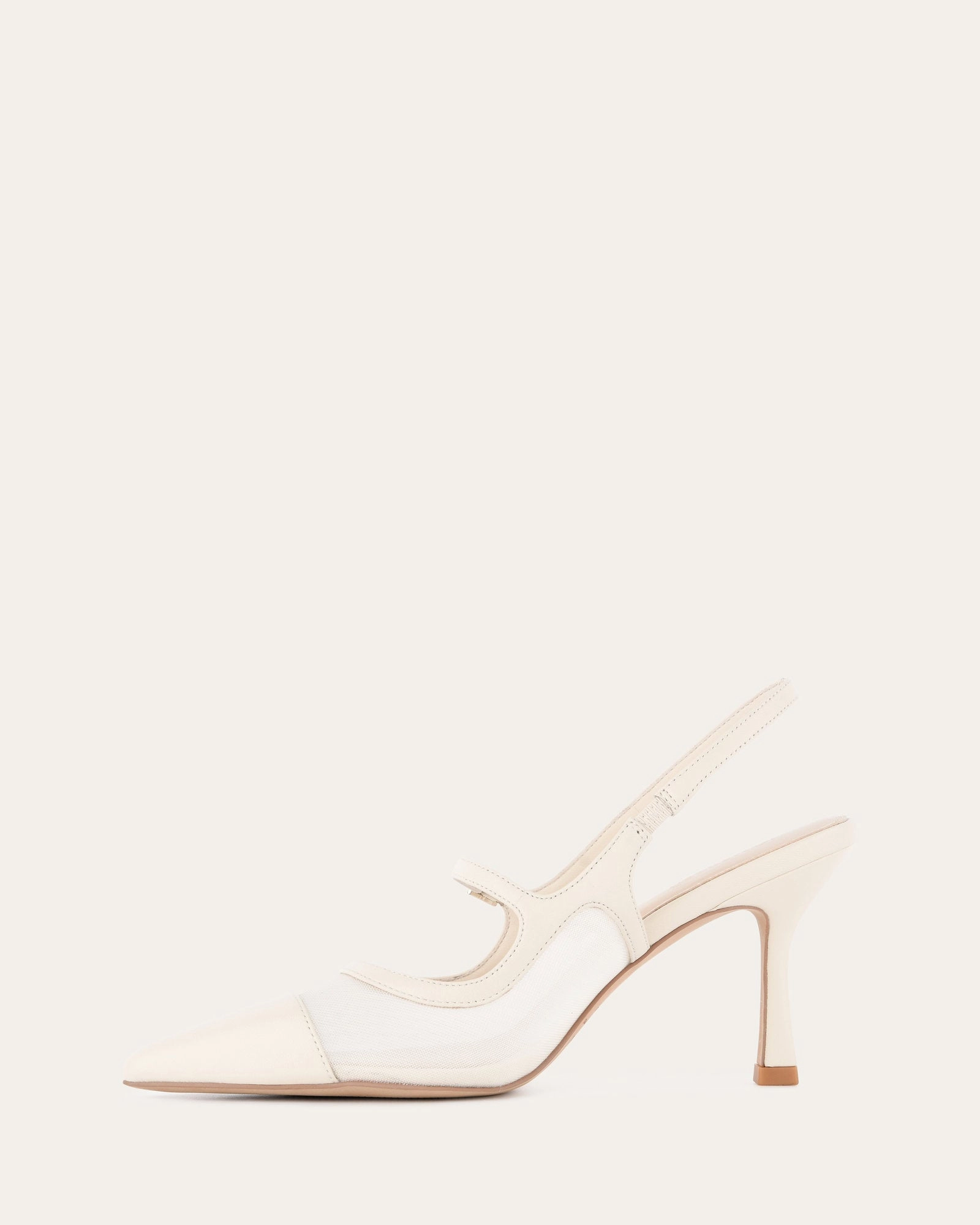 ASCOT HIGH HEELS OFF WHITE MESH