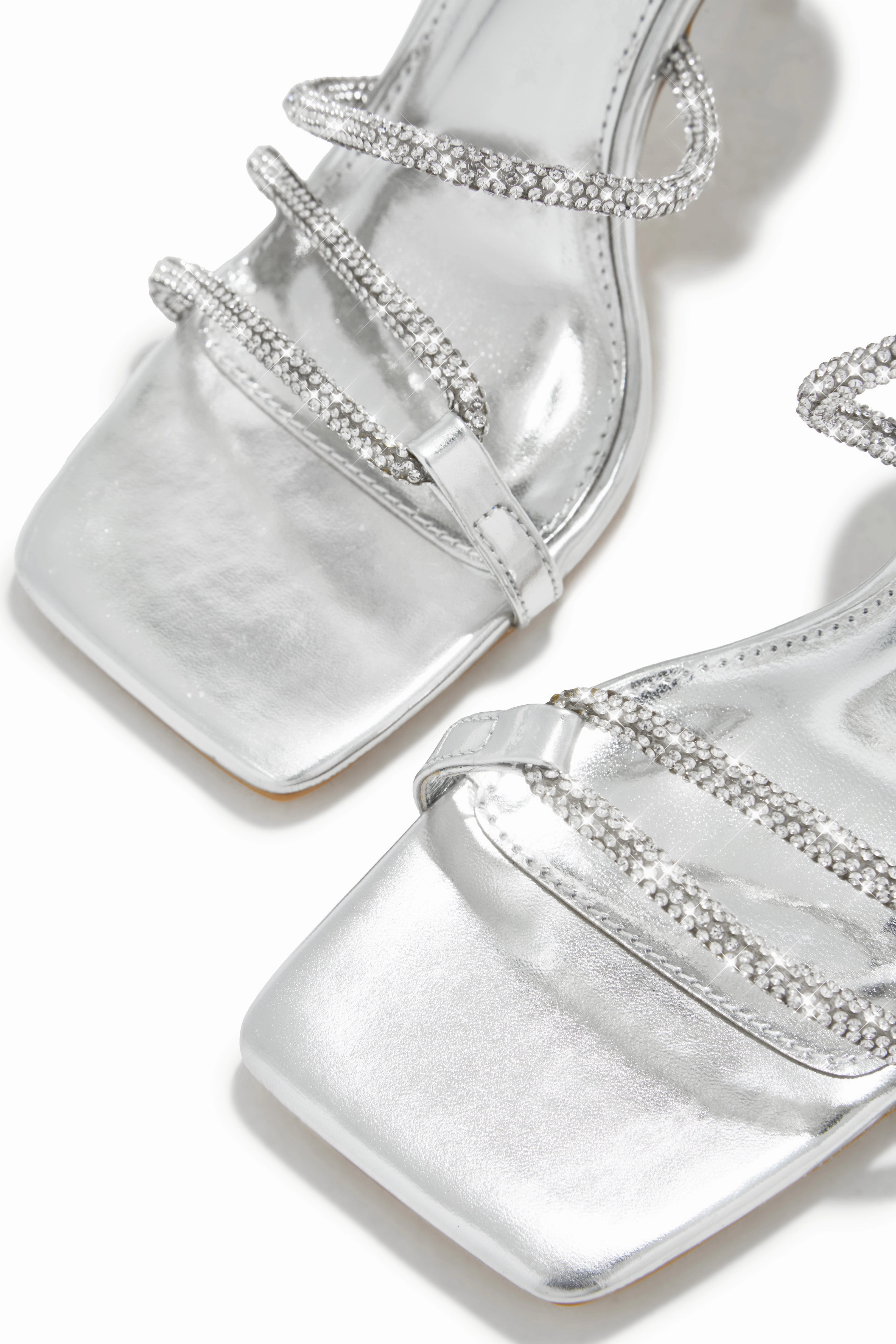 Ayiana Embellished Heels - Silver