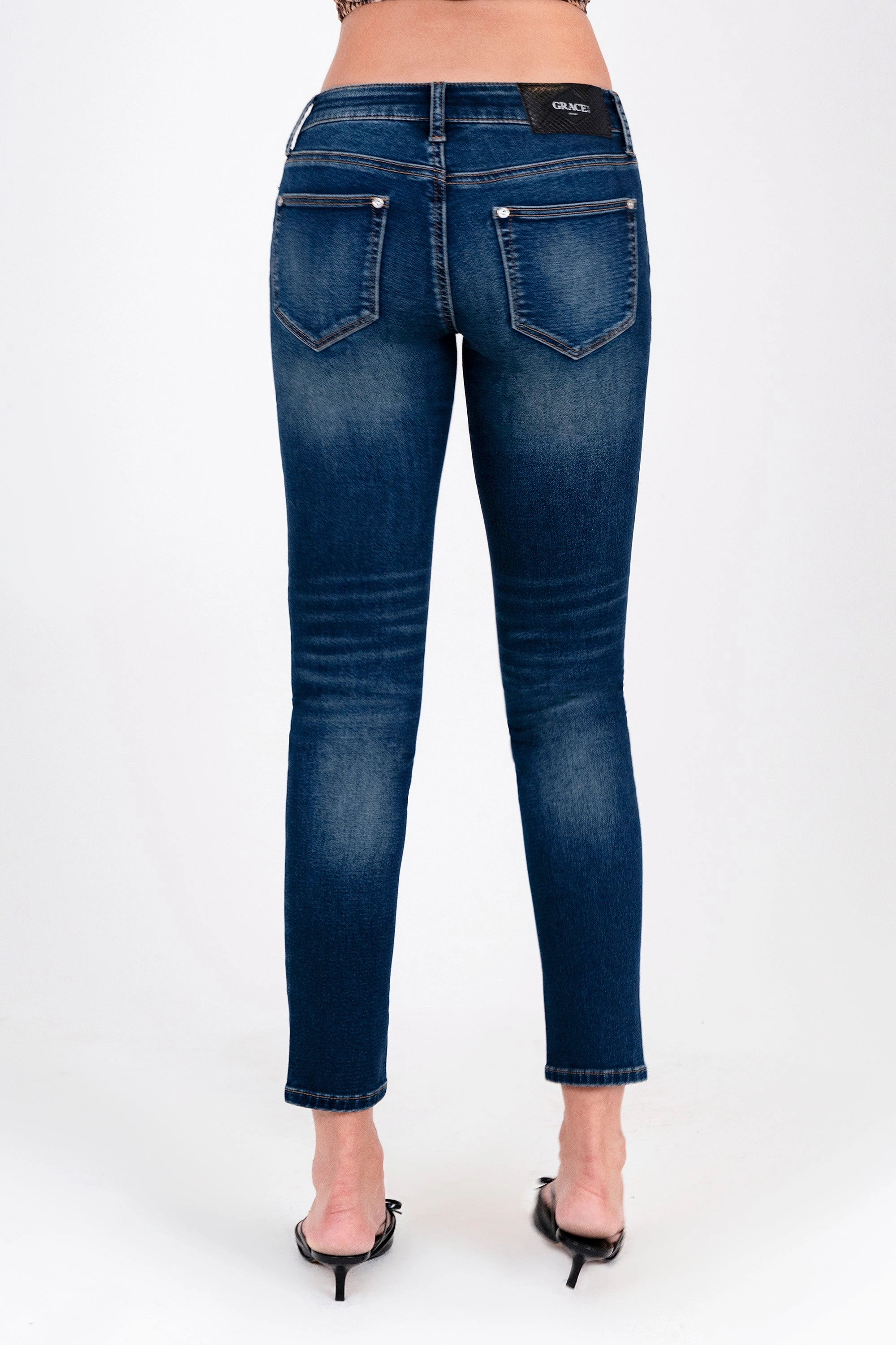 Basic Soft Denim Mid Rise Skinny Jeans