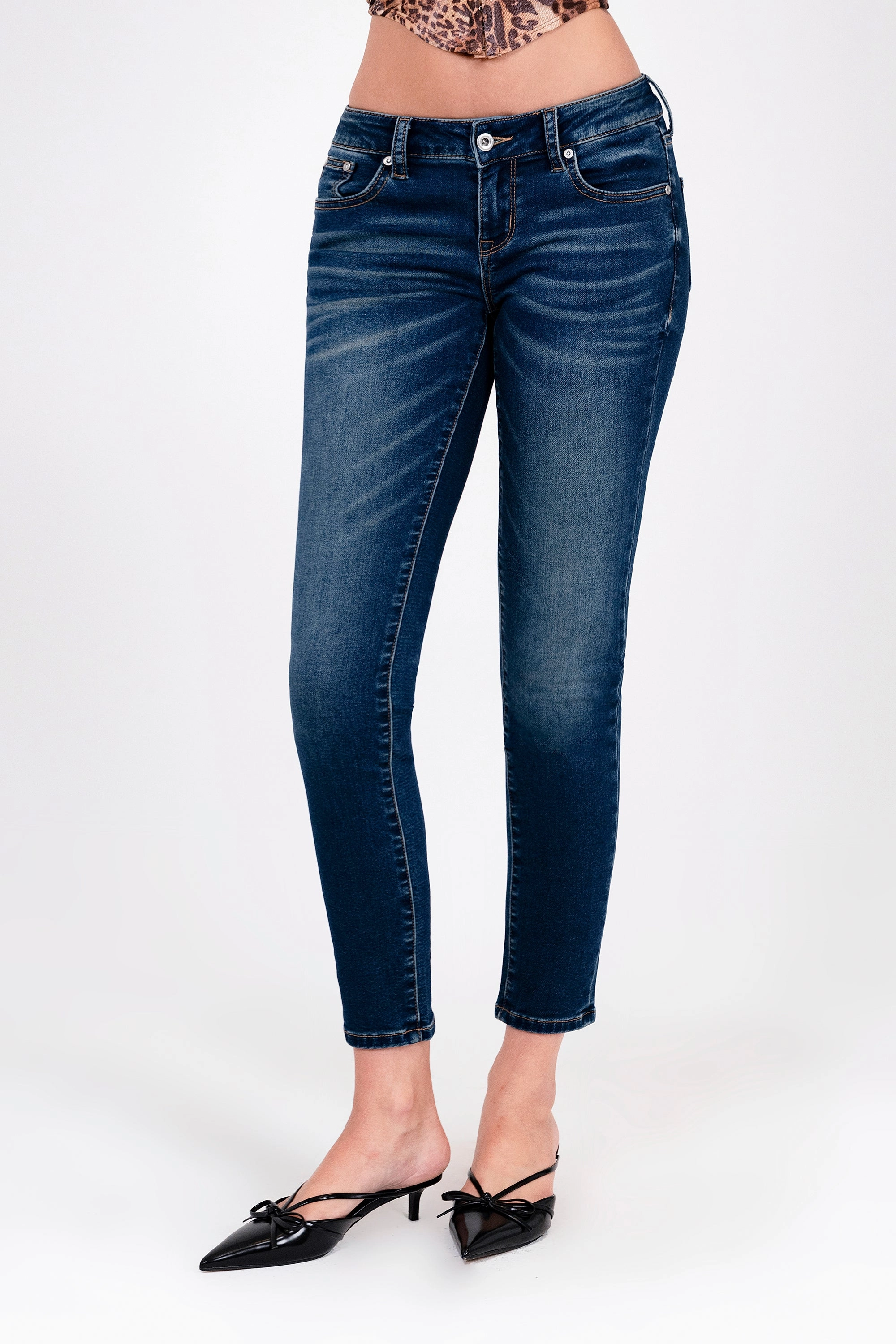 Basic Soft Denim Mid Rise Skinny Jeans