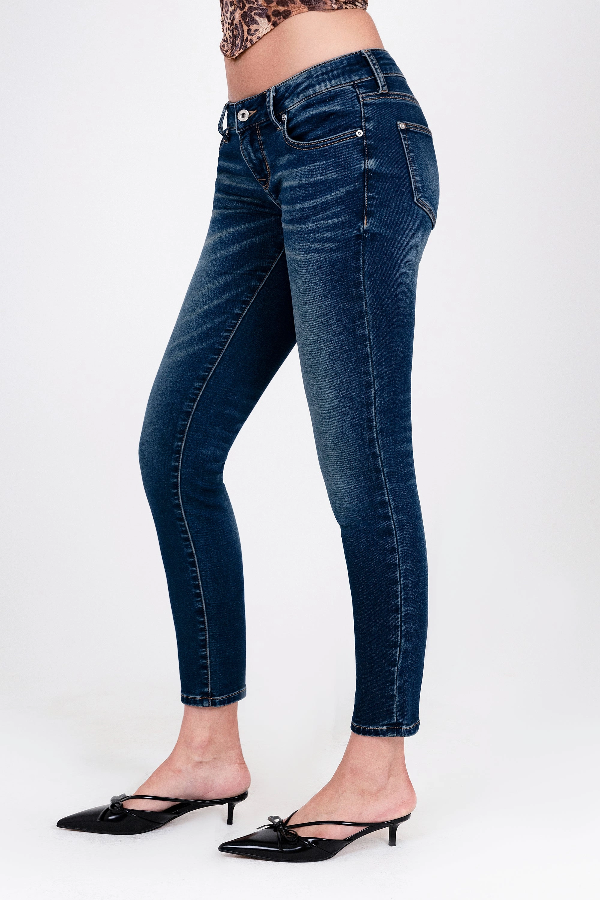 Basic Soft Denim Mid Rise Skinny Jeans