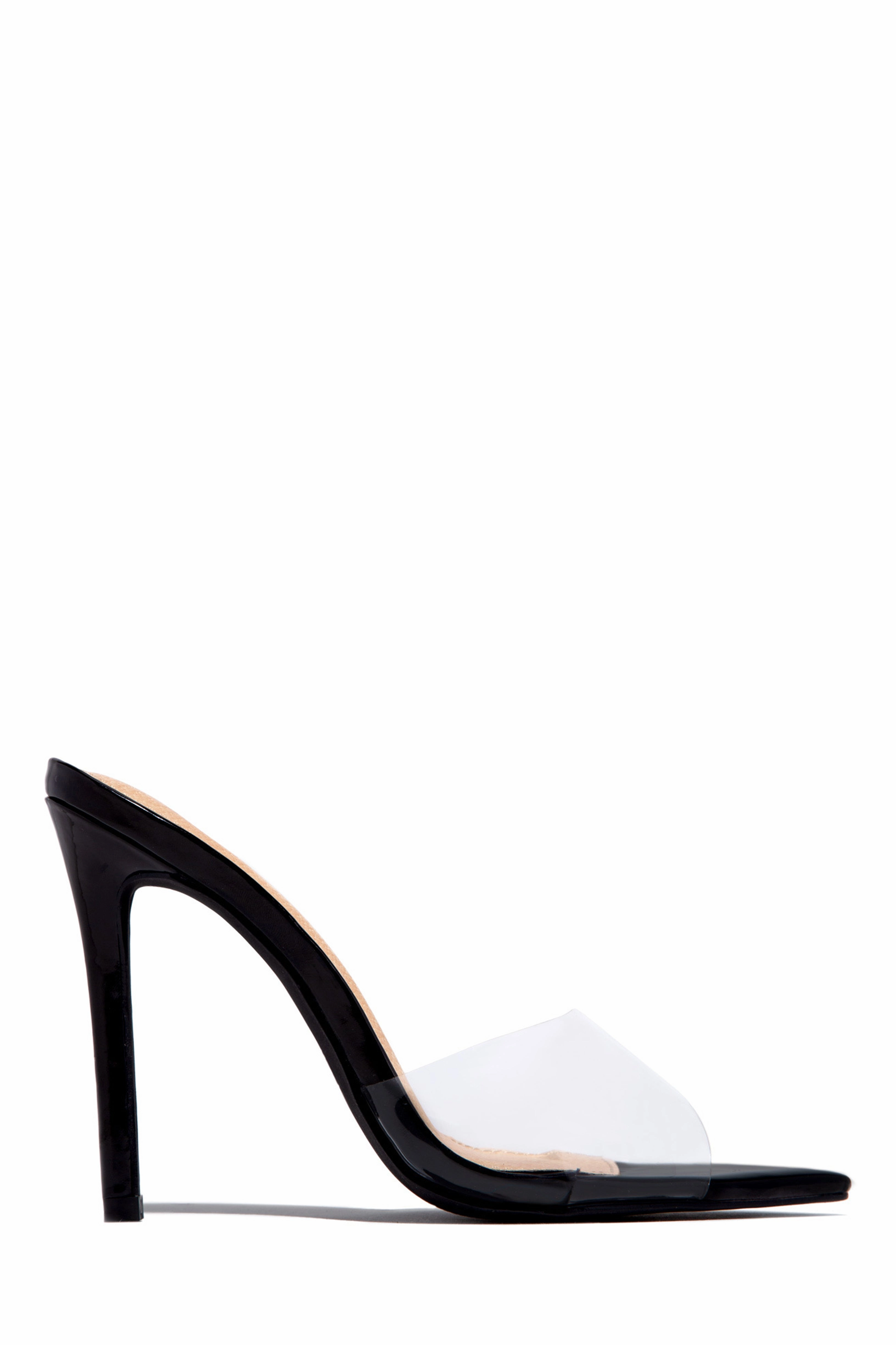 Beauty Blogger Clear Strap Heel Mules - Camel