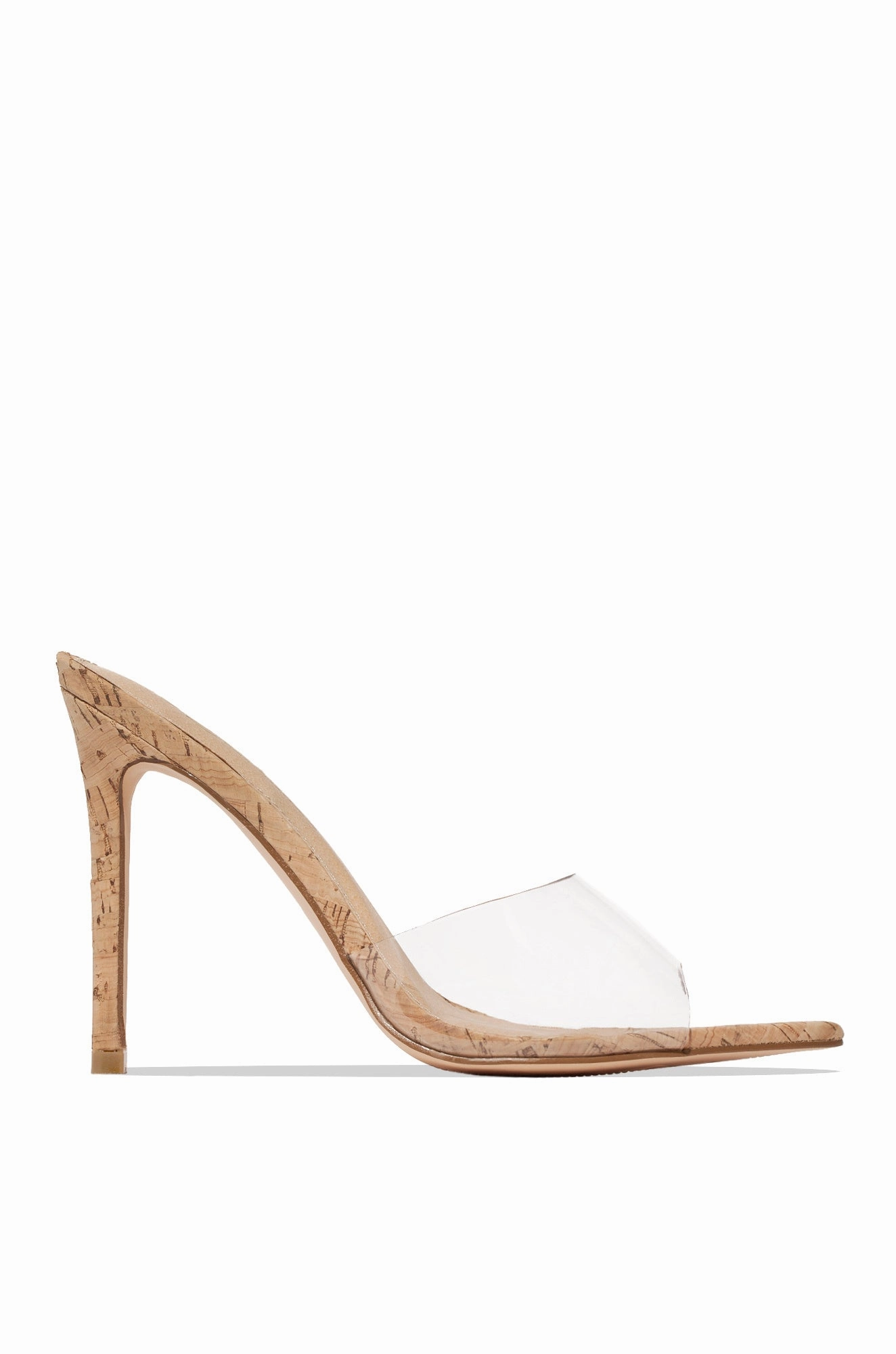 Beauty Blogger Clear Strap Heel Mules - Cork