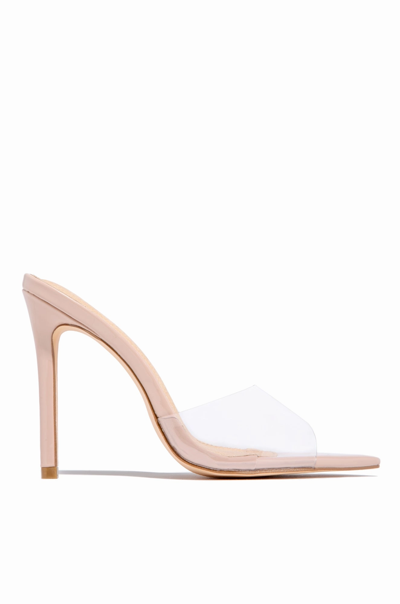 Beauty Blogger Clear Strap Heel Mules - Nude