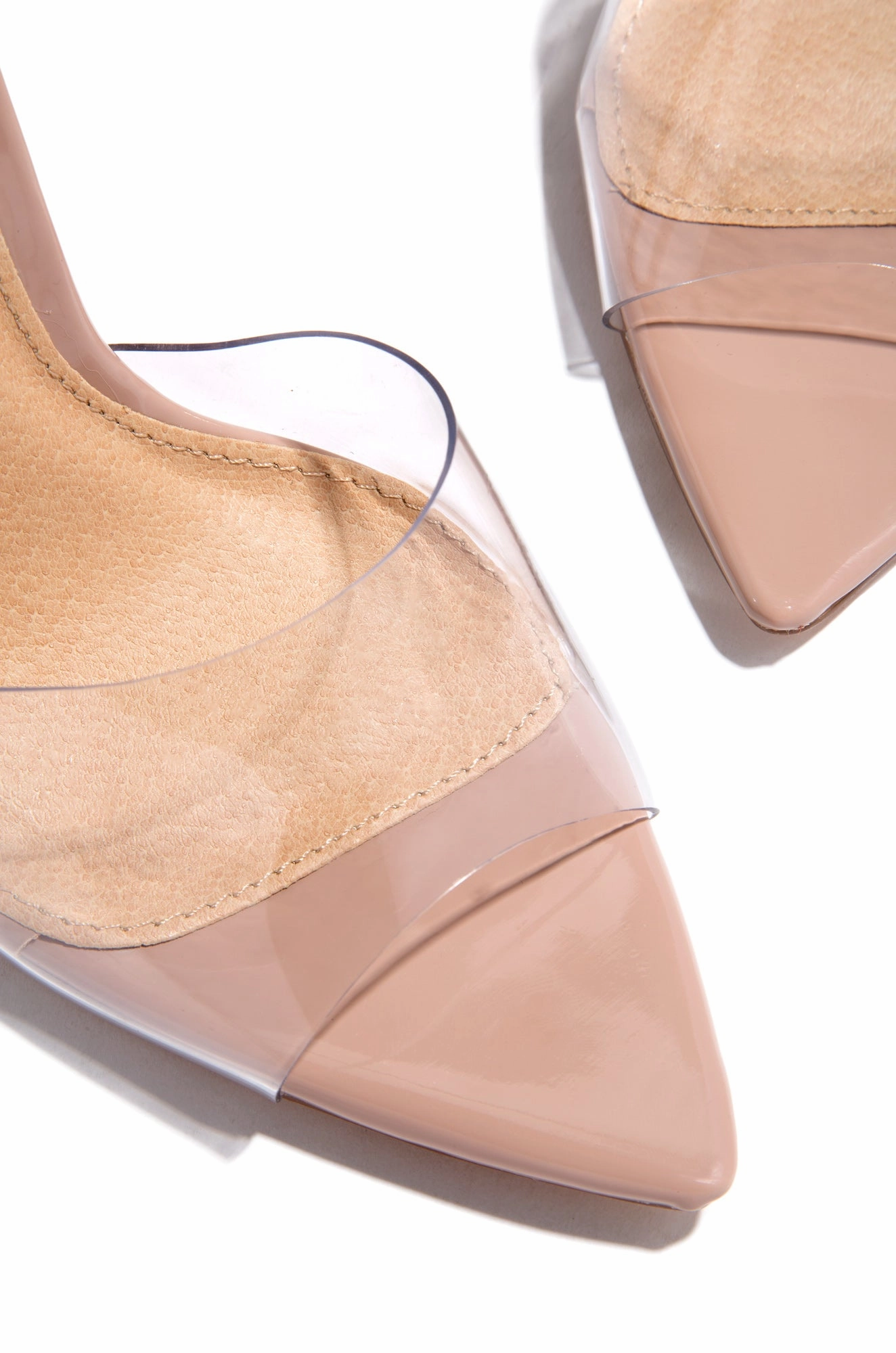 Beauty Blogger Clear Strap Heel Mules - Nude
