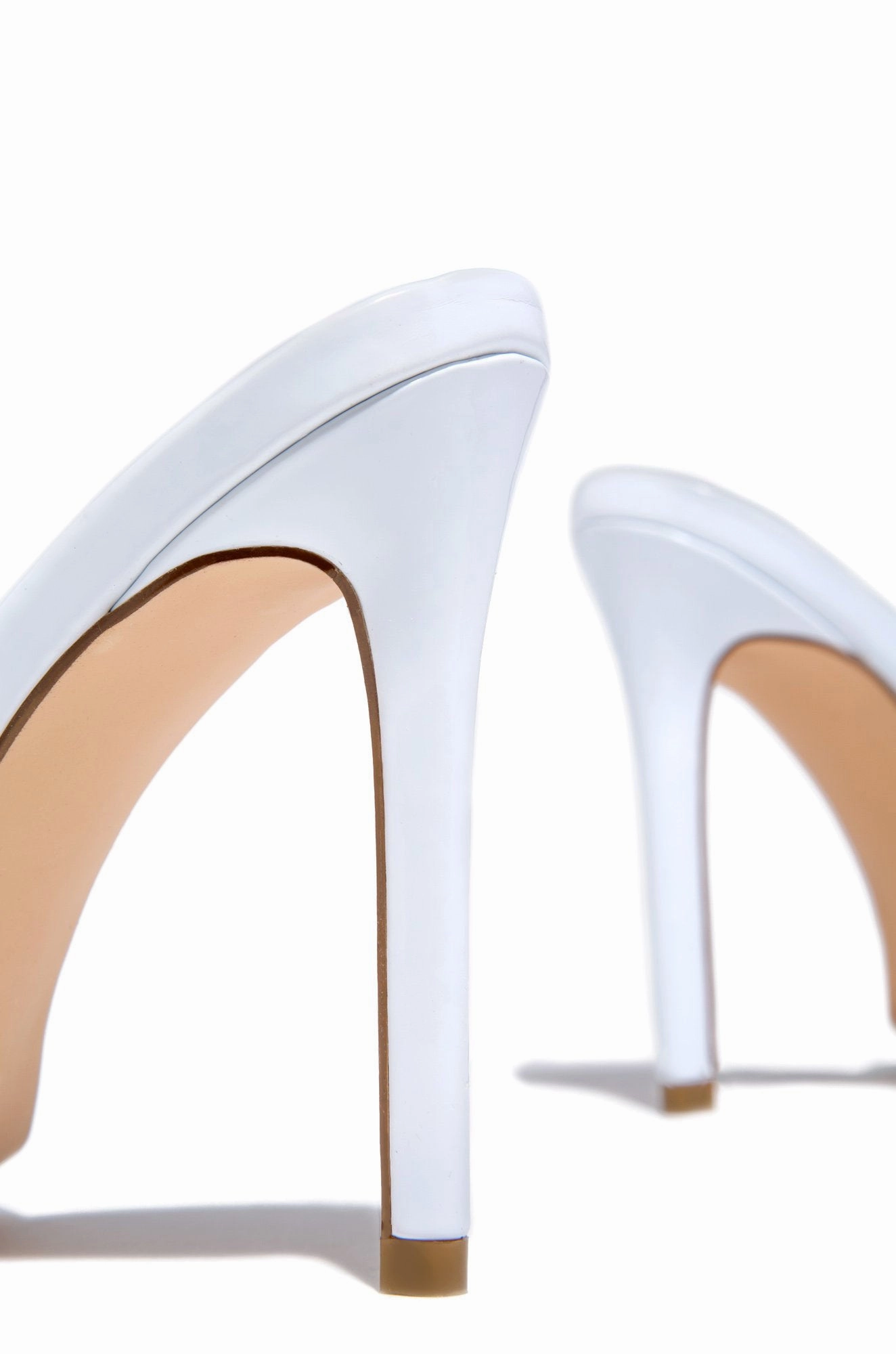 Beauty Blogger Clear Strap Heel Mules - White