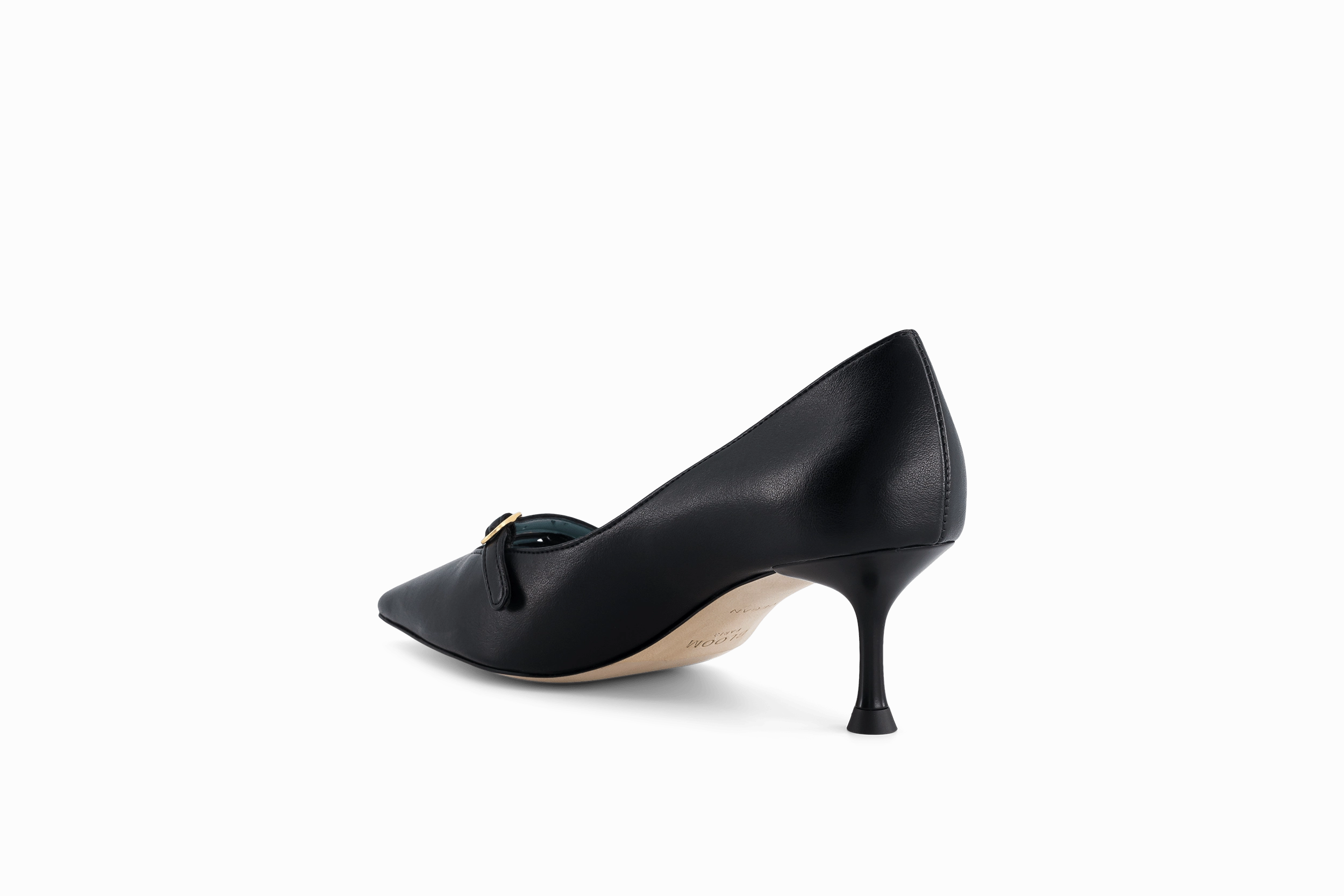 Beryl Apple Leather Small Heel Pumps | Black