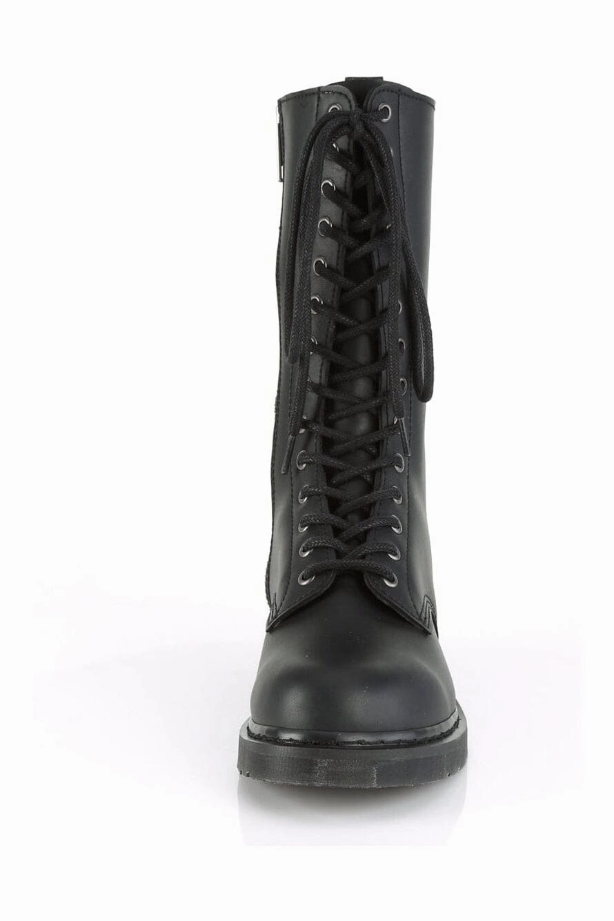 BOLT-300 Black Vegan Leather Knee Boot