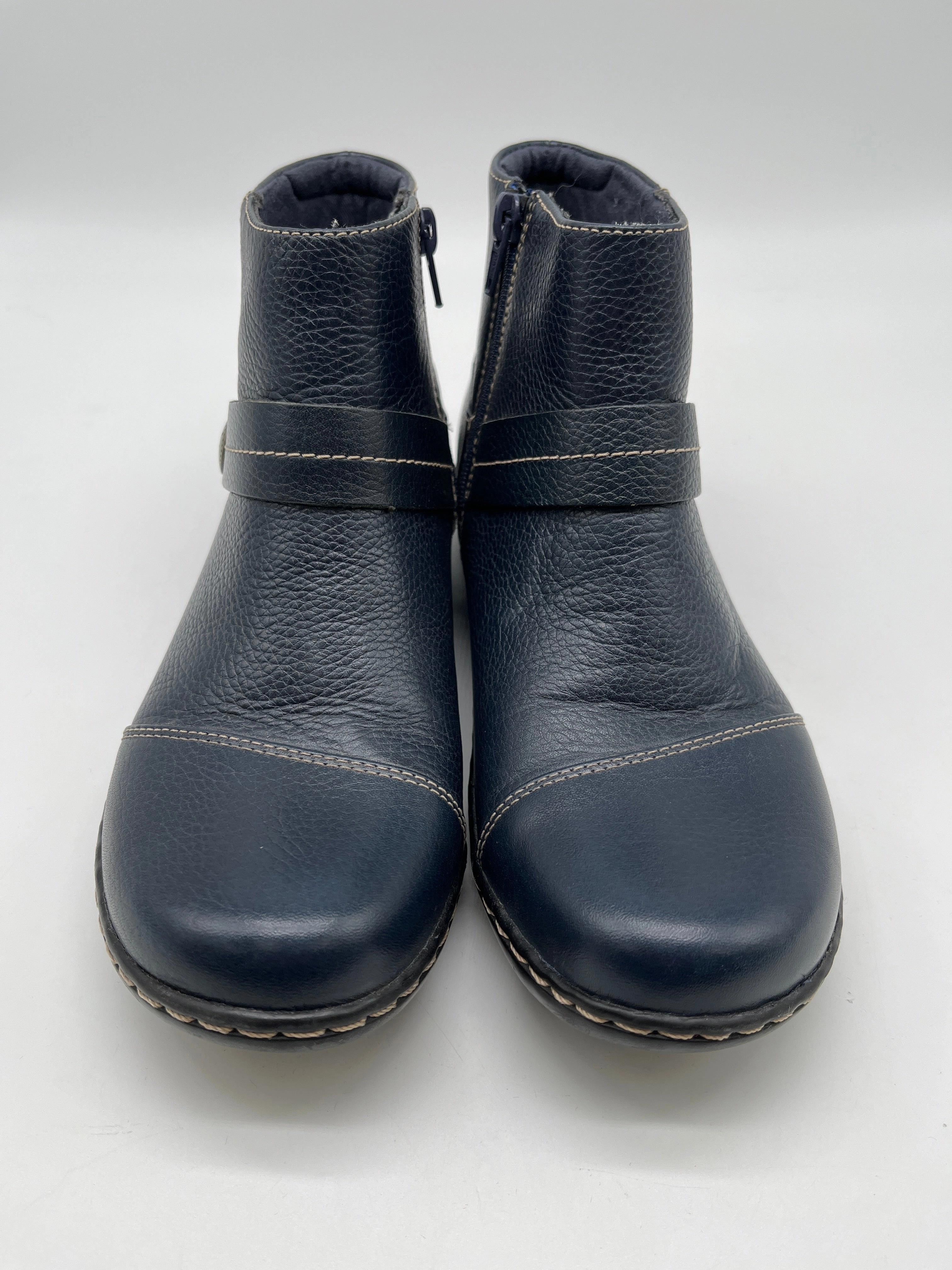 Boots Ankle Flats By Clarks In Blue, Size: 7.5