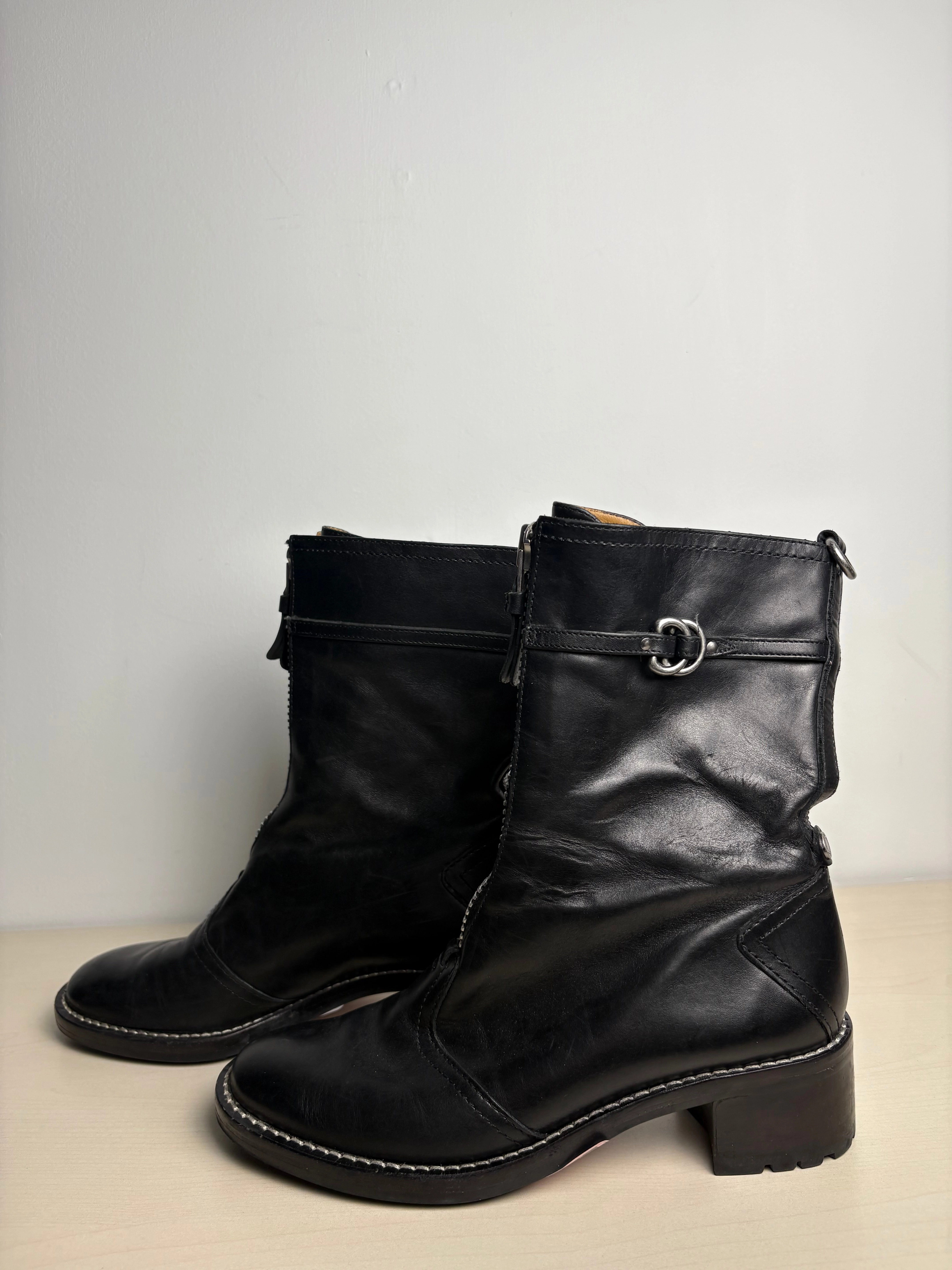 Boots Ankle Flats By Cole-haan In Black, Size: 6.5