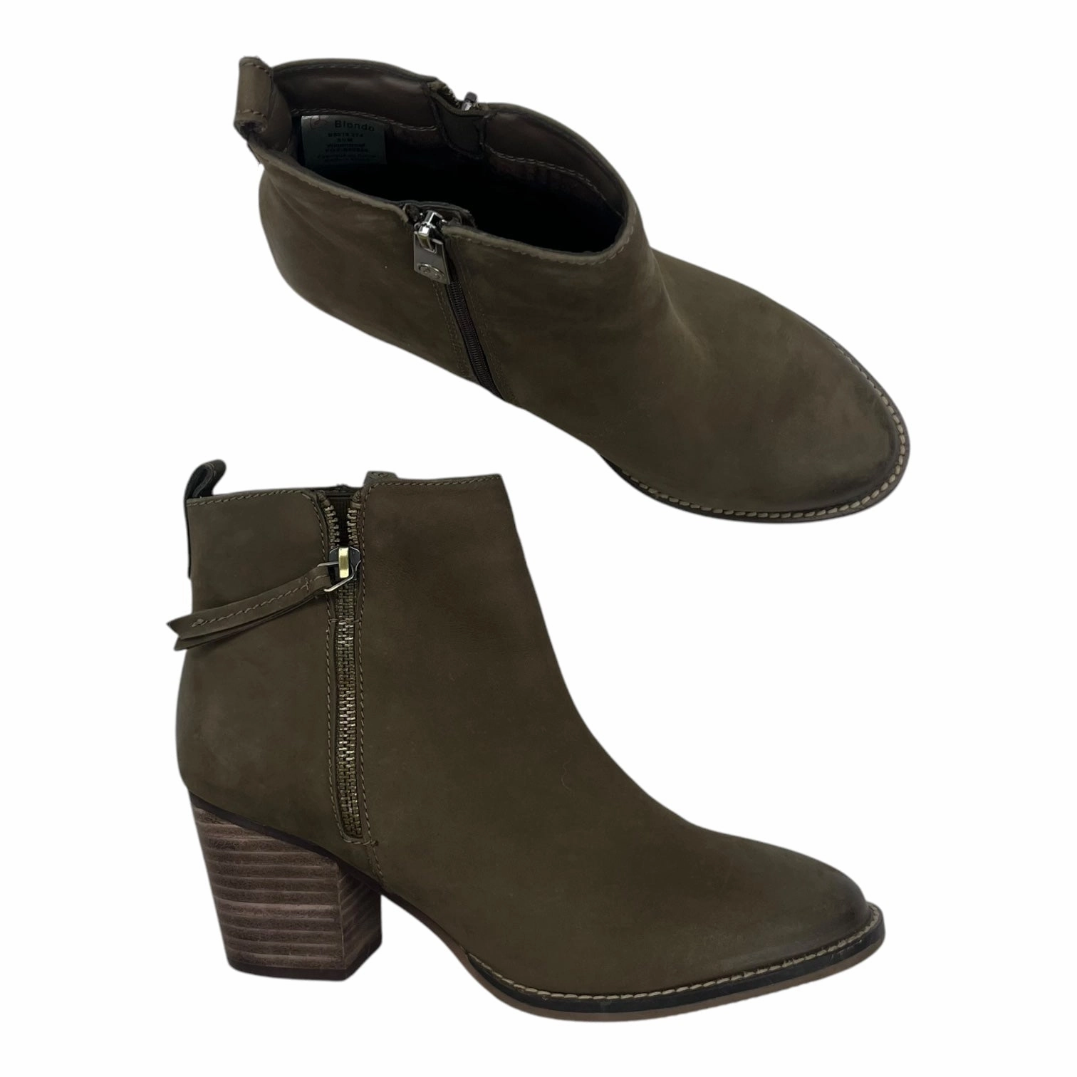 Boots Ankle Heels By Blondo In Green, Size:8.5