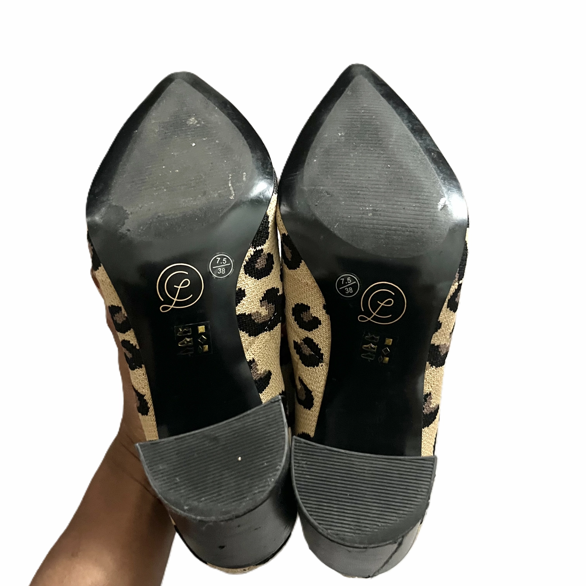 Boots Ankle Heels By Chinese Laundry In Animal Print, Size: 7.5