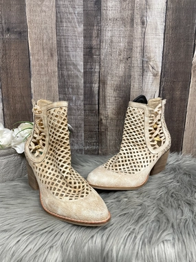 Boots Ankle Heels By Coconuts In Tan, Size: 8