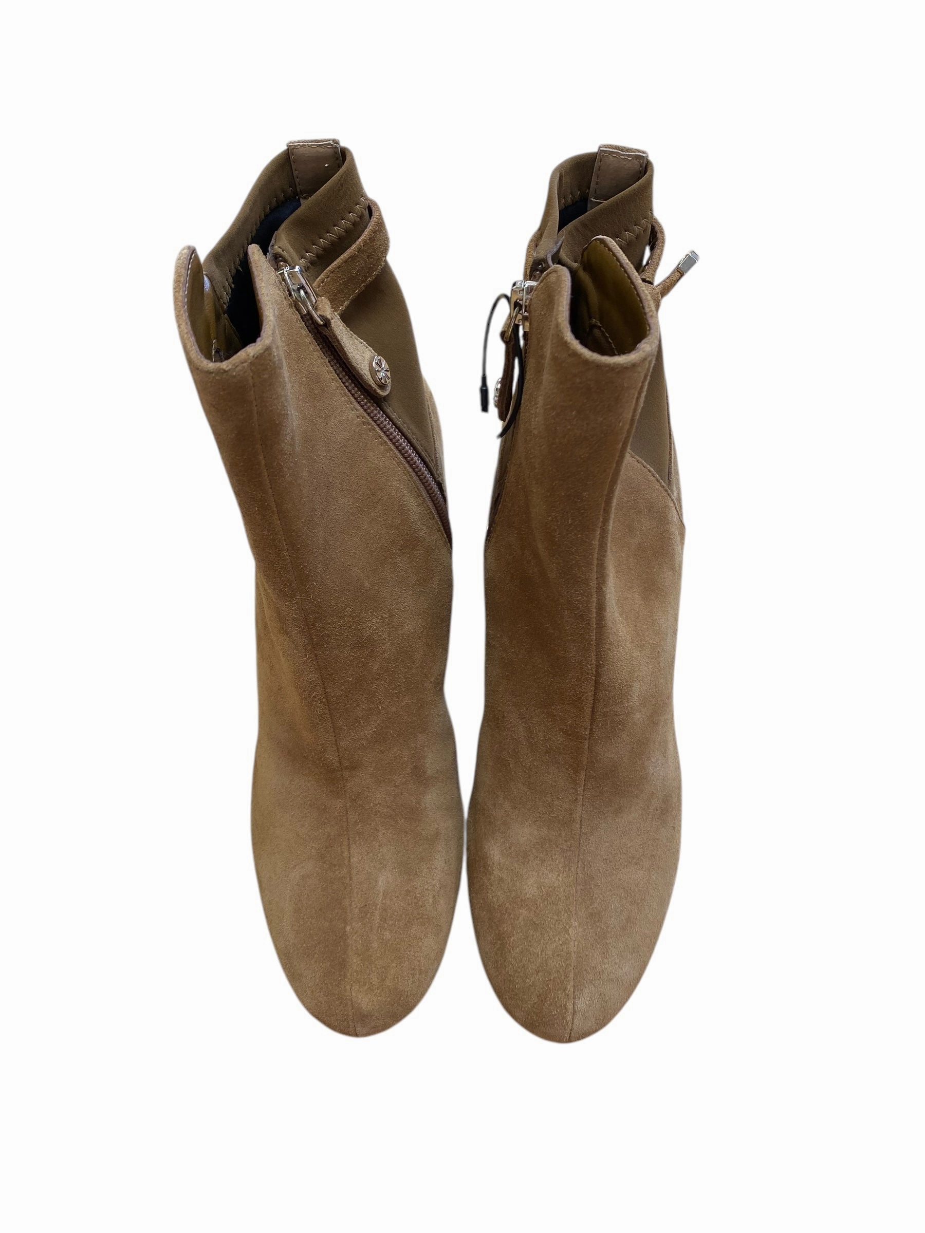 Boots Ankle Heels By Isaac Mizrahi Live Qvc In Tan, Size: 8.5