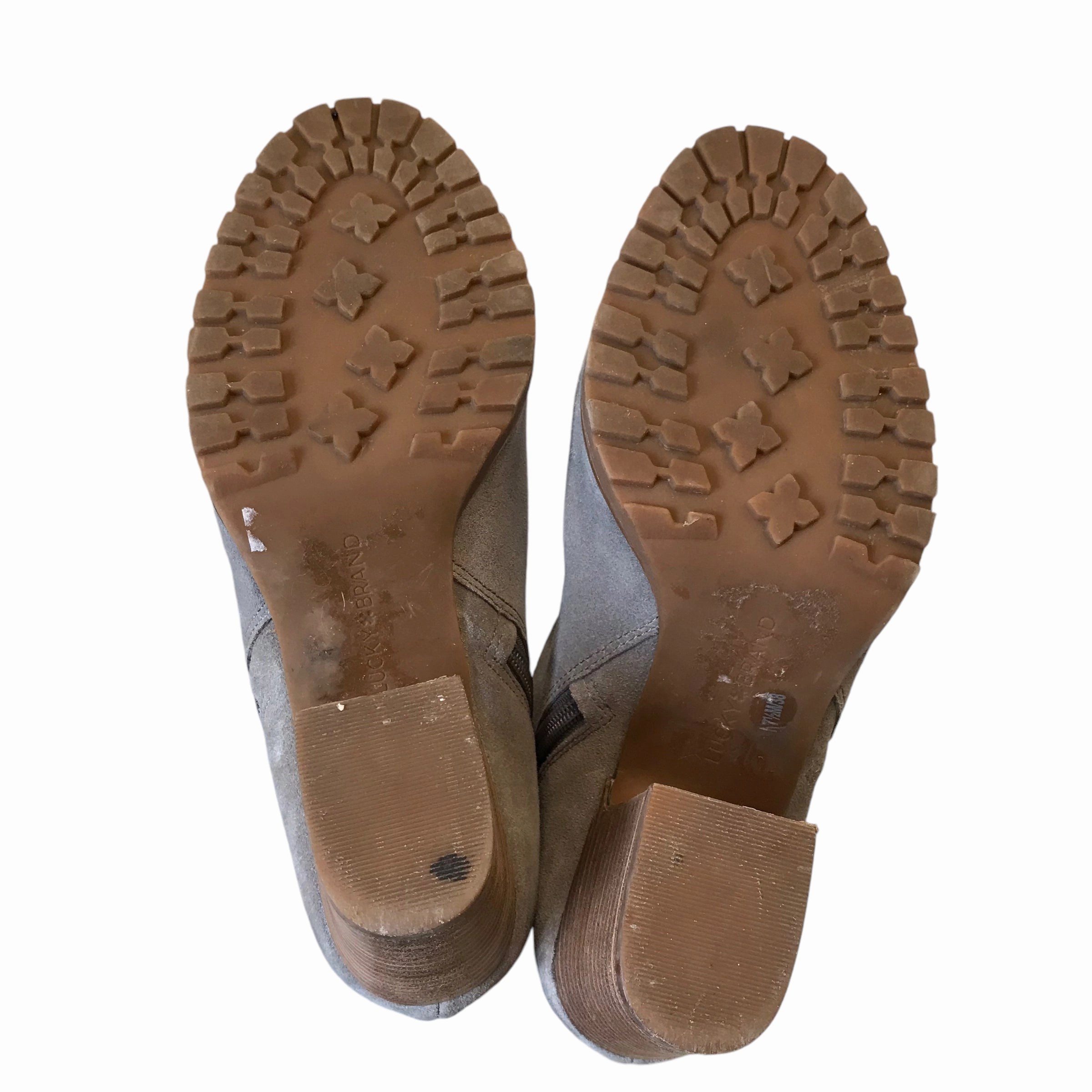 Boots Ankle Heels By Lucky Brand In Tan, Size:7.5