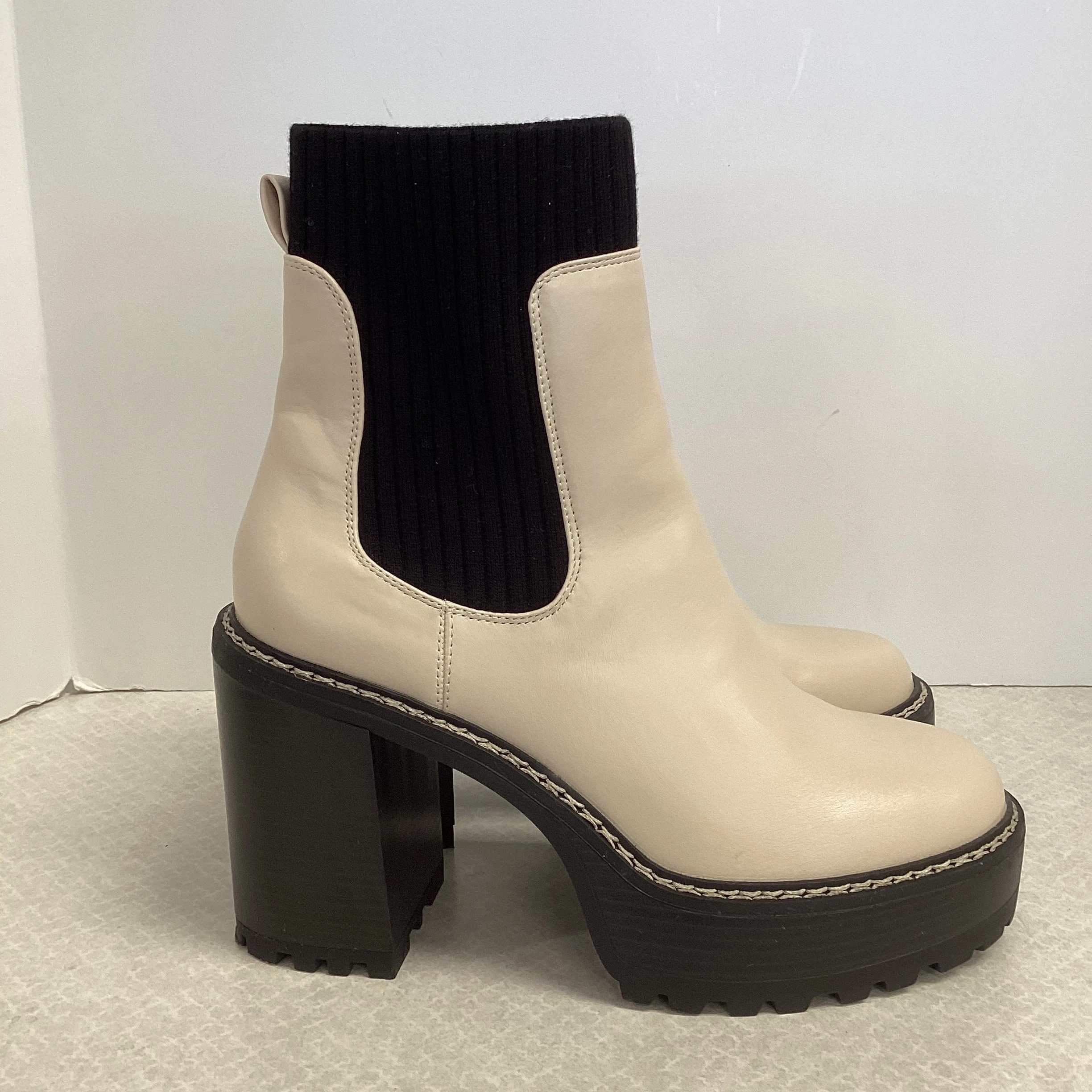 Boots Ankle Heels By Madden Girl In Cream, Size: 8.5