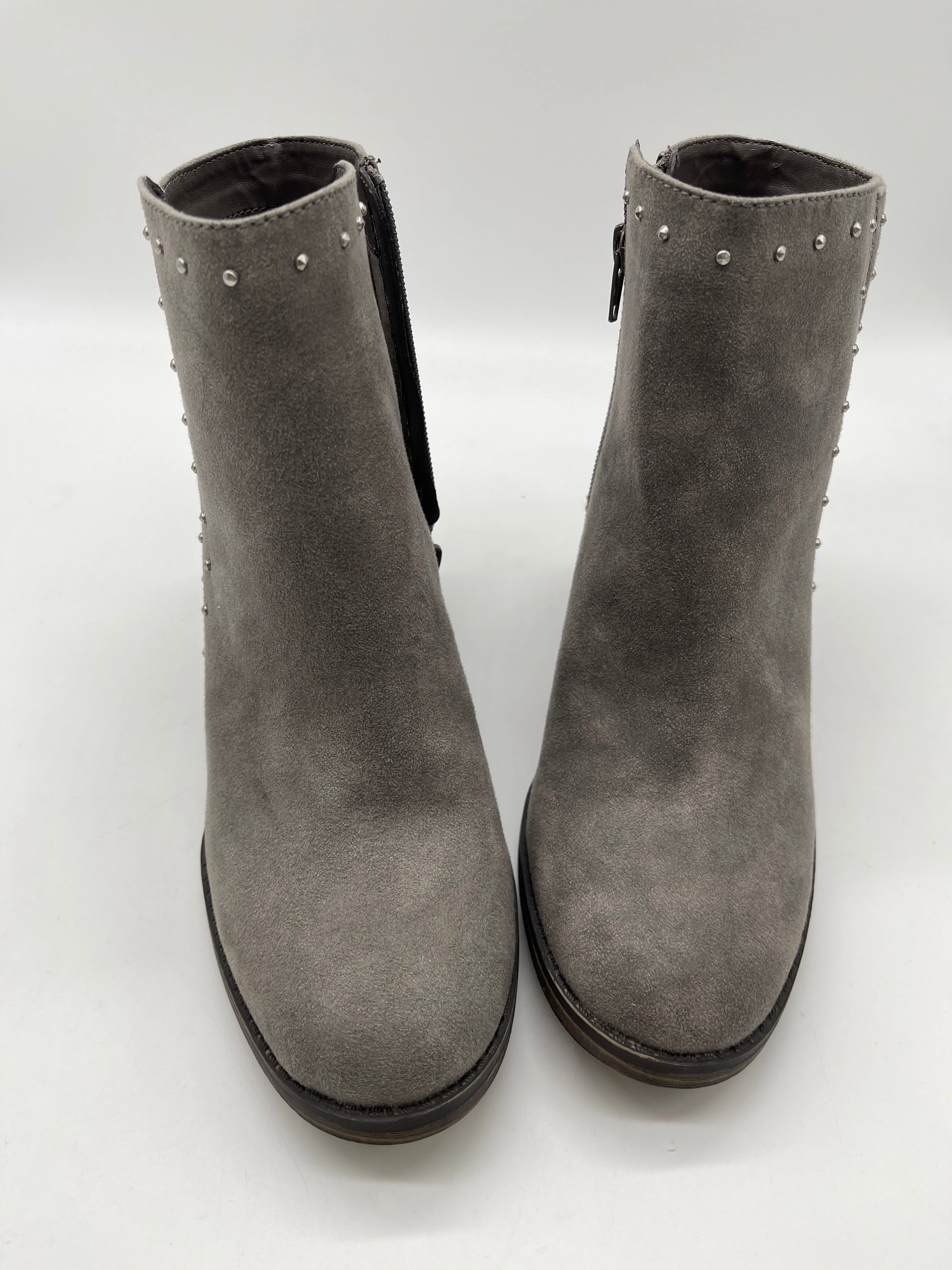 Boots Ankle Heels By Mia In Grey, Size: 9