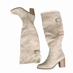 Boots Knee Flats By Cmc In Beige, Size: 8.5