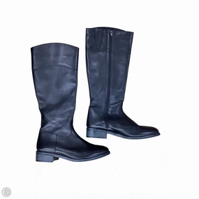Boots Knee Flats By Italian Shoemakers In Black, Size: 9