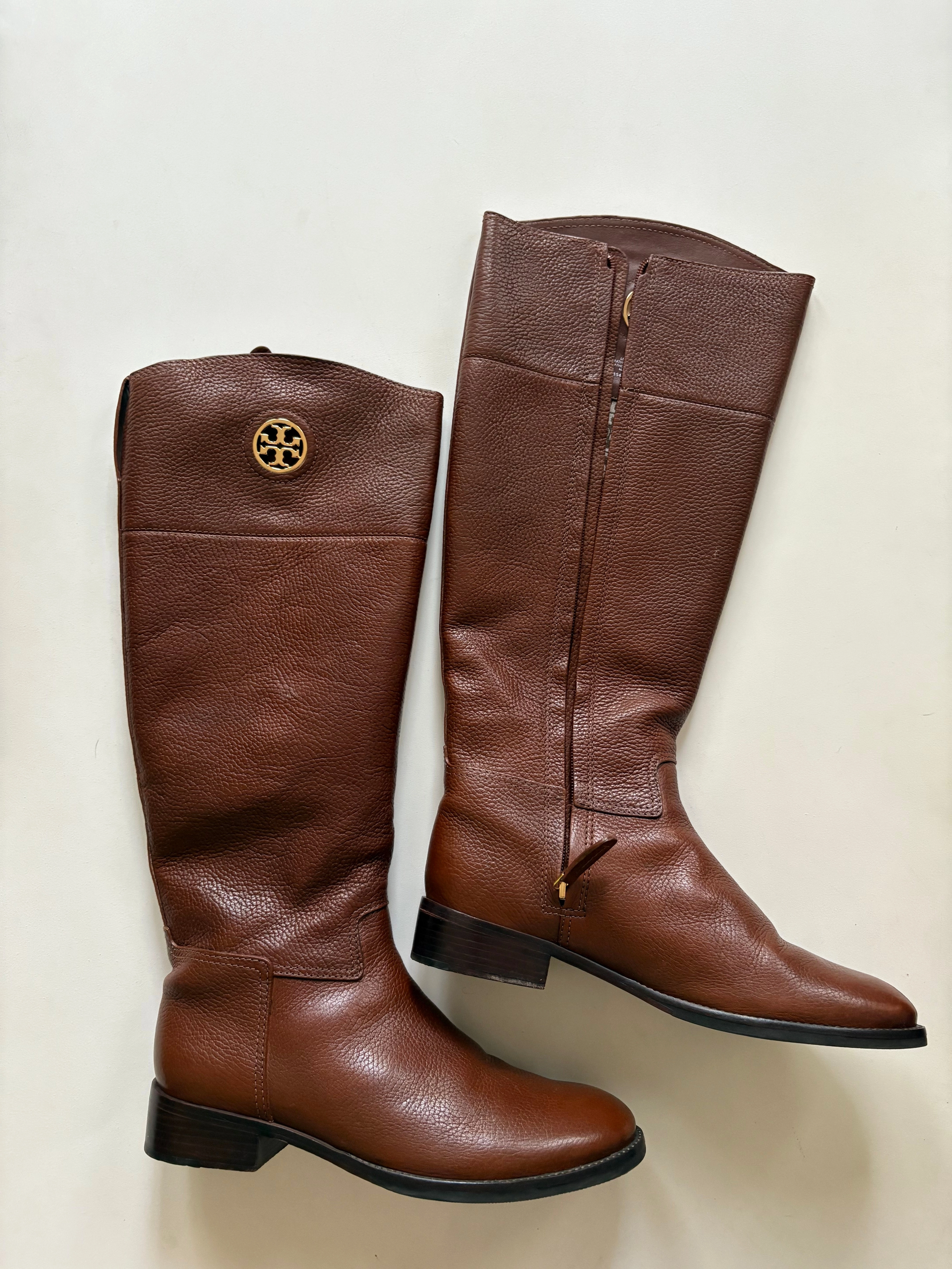Boots Knee Flats By Tory Burch In Brown, Size: 9.5