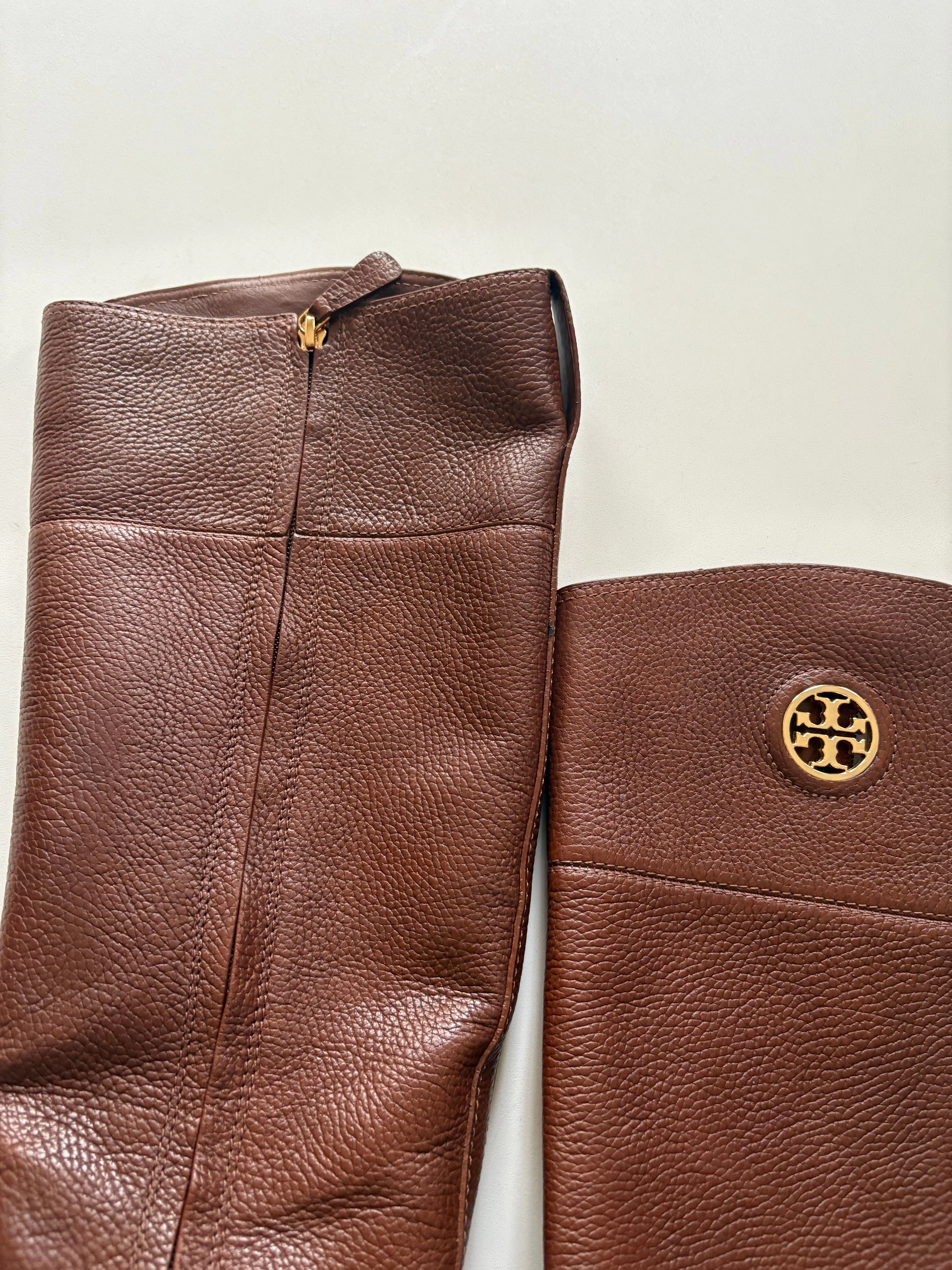 Boots Knee Flats By Tory Burch In Brown, Size: 9.5