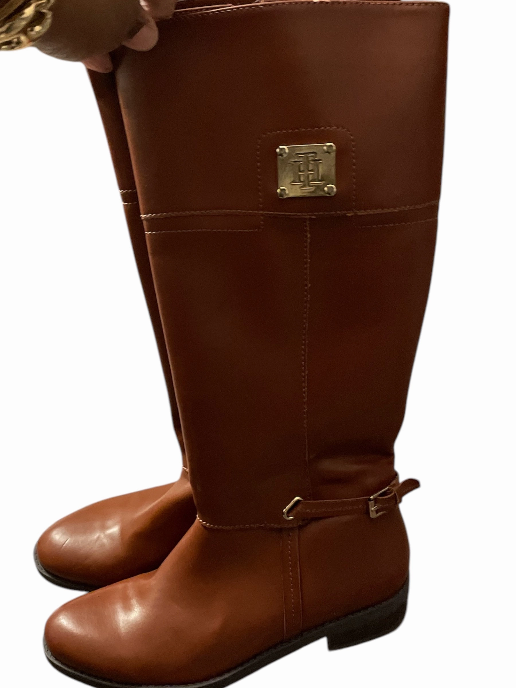 Boots Knee Heels By Tommy Hilfiger In Brown, Size: 8