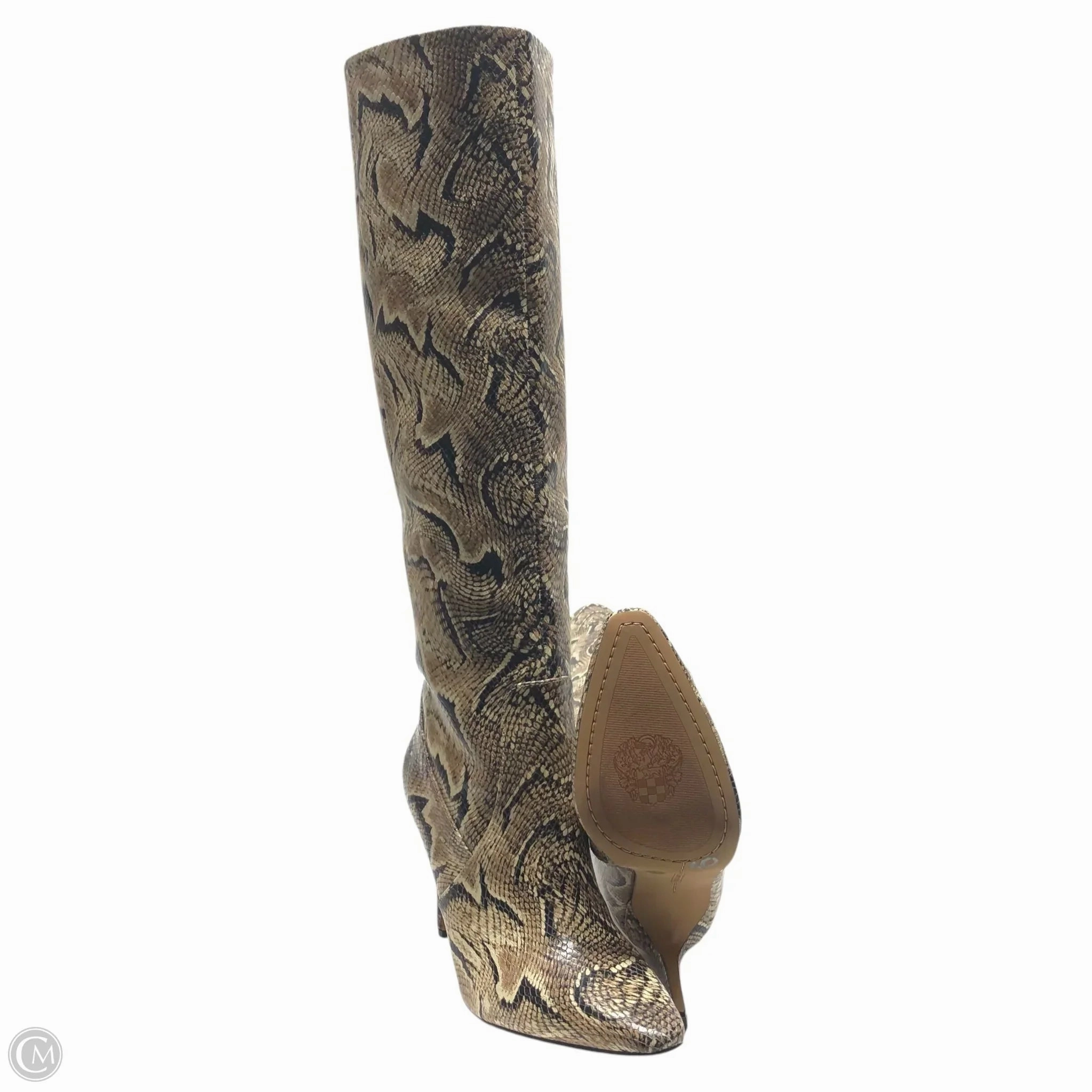Boots Knee Heels By Vince Camuto In Animal Print, Size: 8