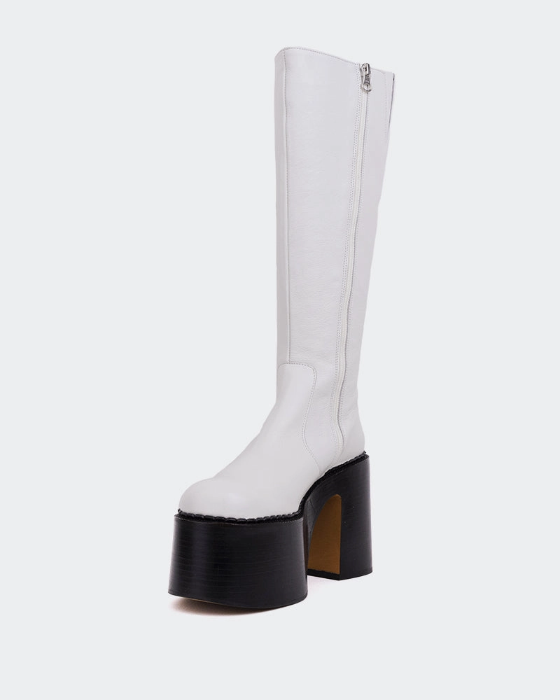 Bowie White Leather
