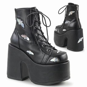 CAMEL-201  Black-Silver Hologram Vegan Leather