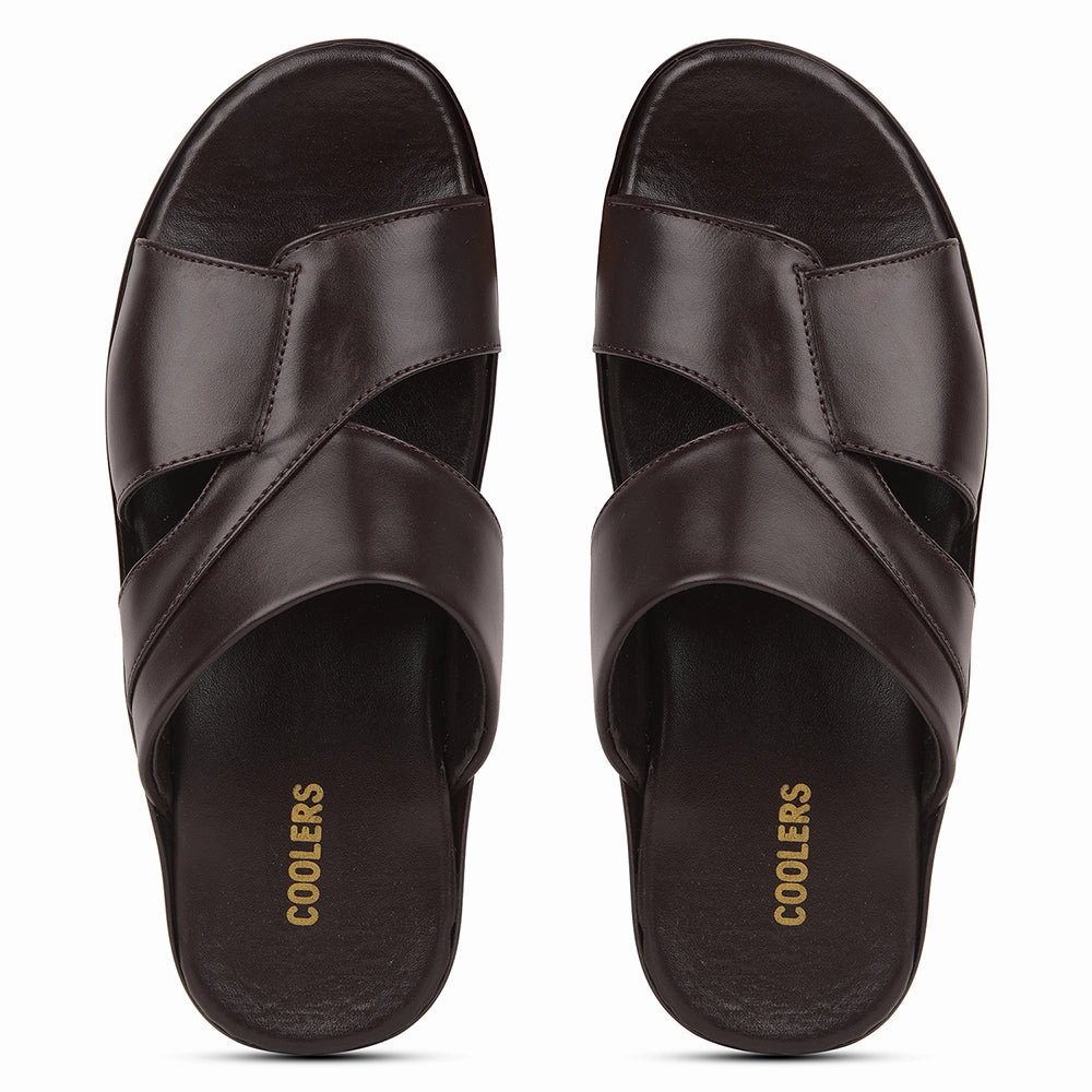 Coolers Brown Casual Slipper For Men WAKAFIT-1E By Liberty