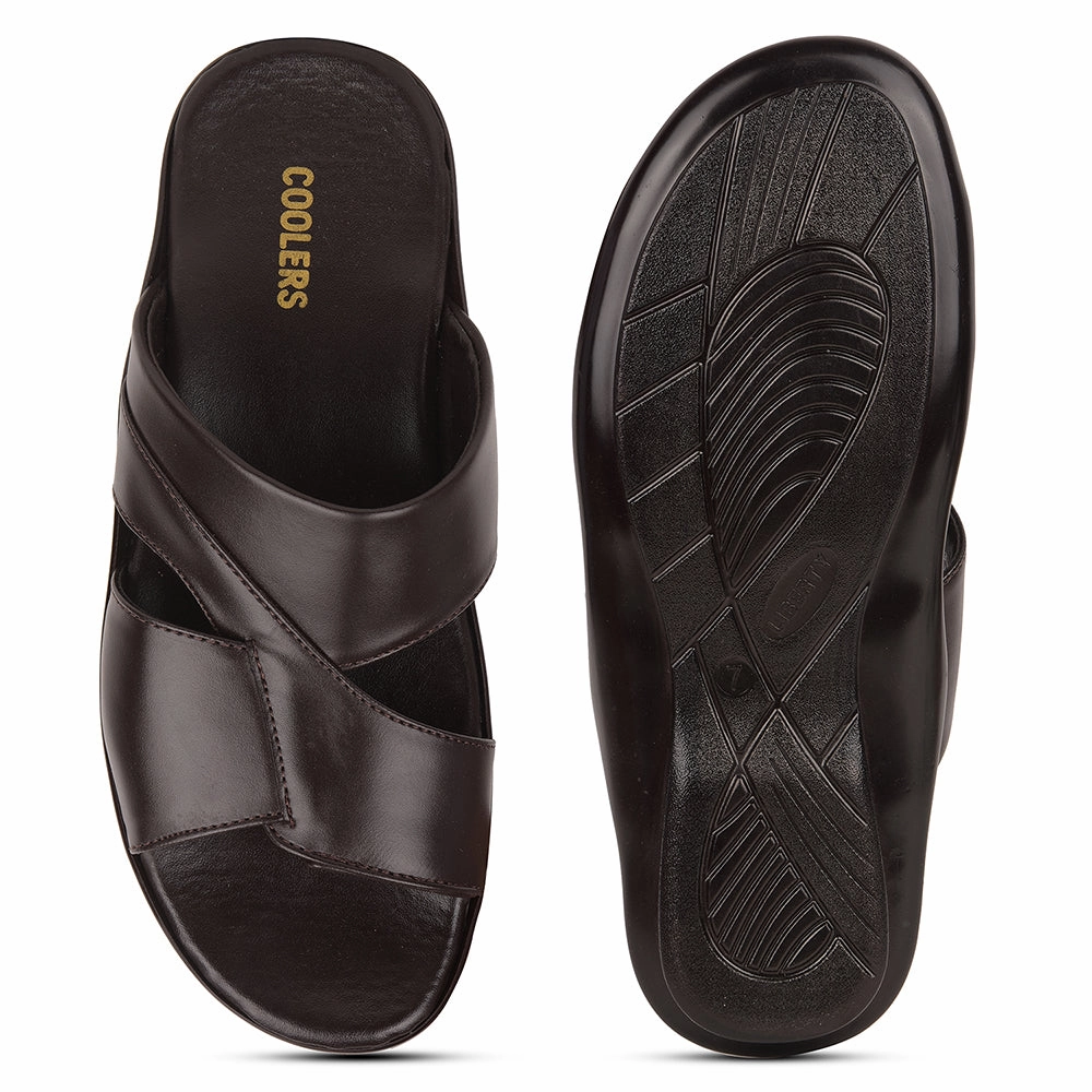 Coolers Brown Casual Slipper For Men WAKAFIT-1E By Liberty