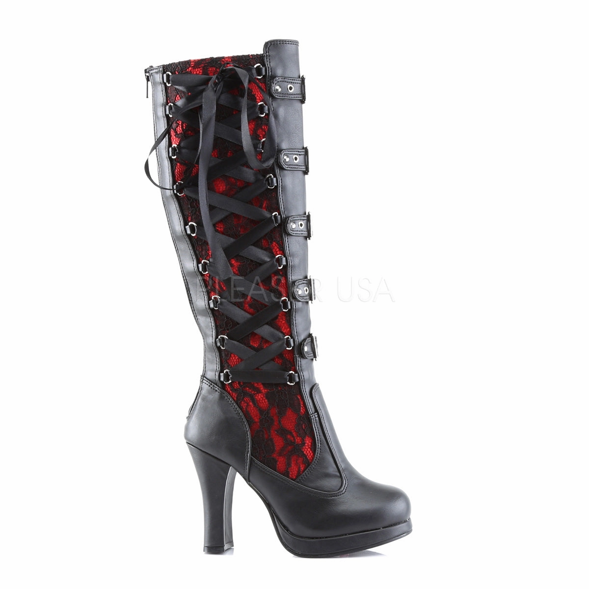 CRYPTO-106  Black-Red Vegan Leather