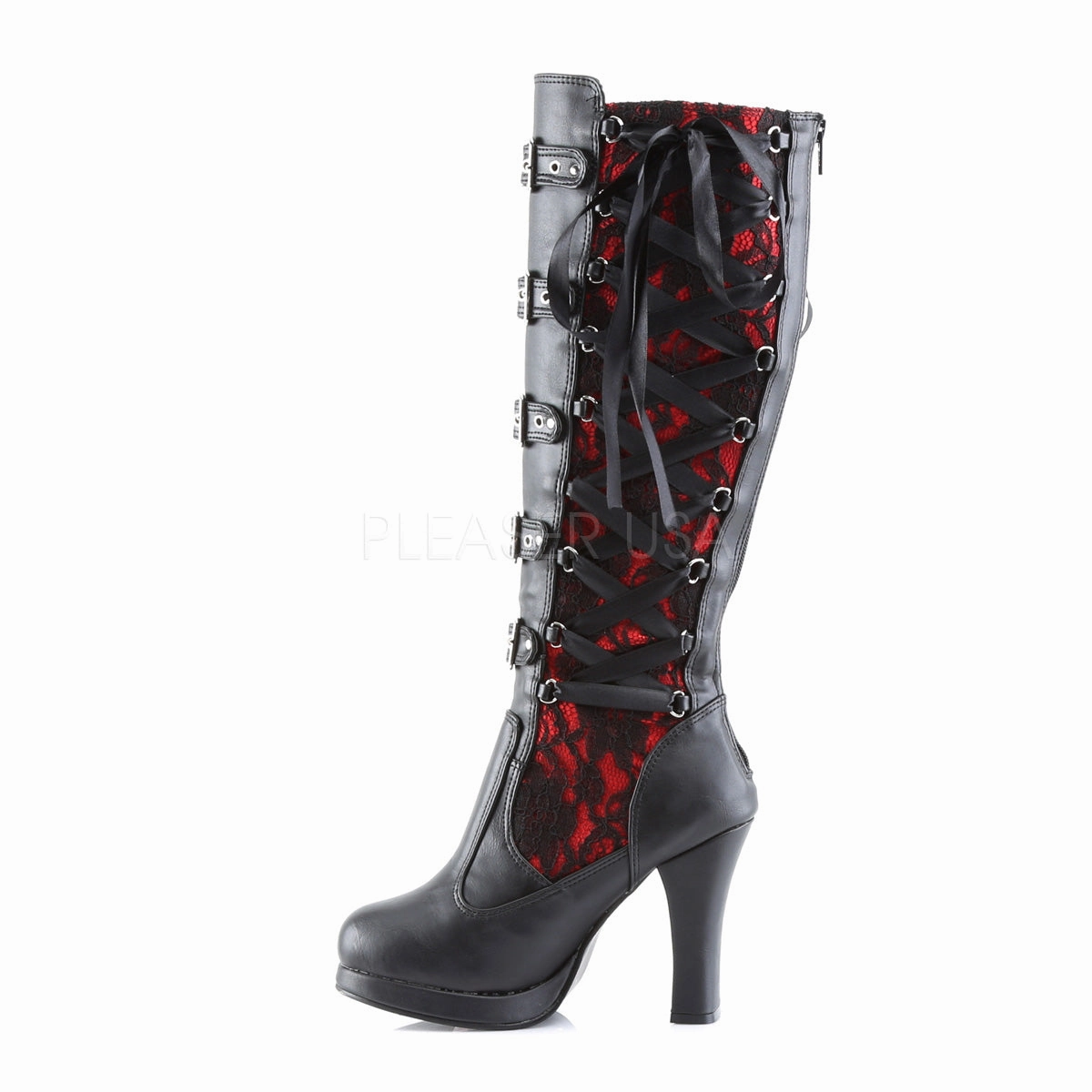 CRYPTO-106  Black-Red Vegan Leather