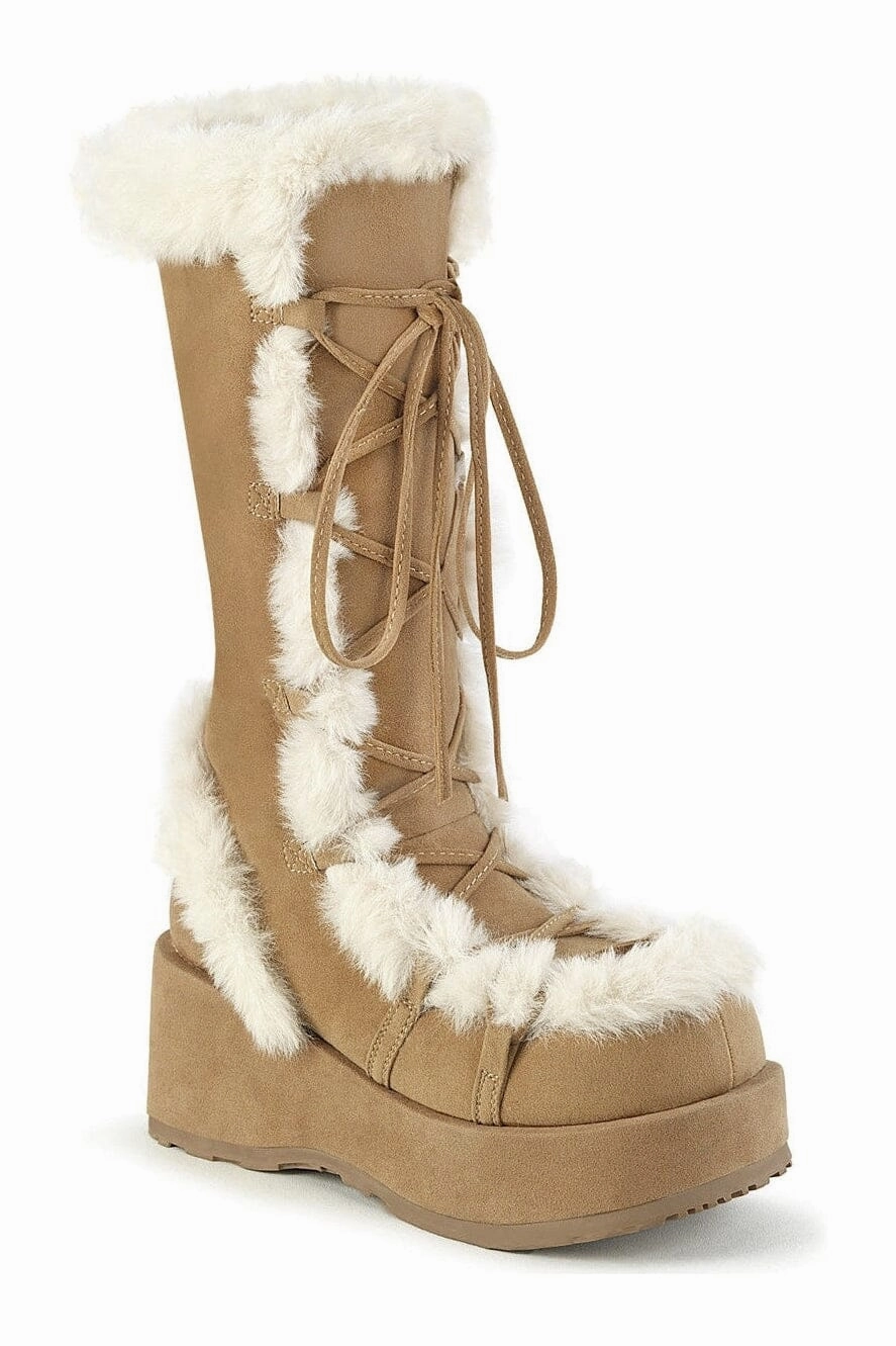 CUBBY-311 Brown Vegan Suede Knee Boot