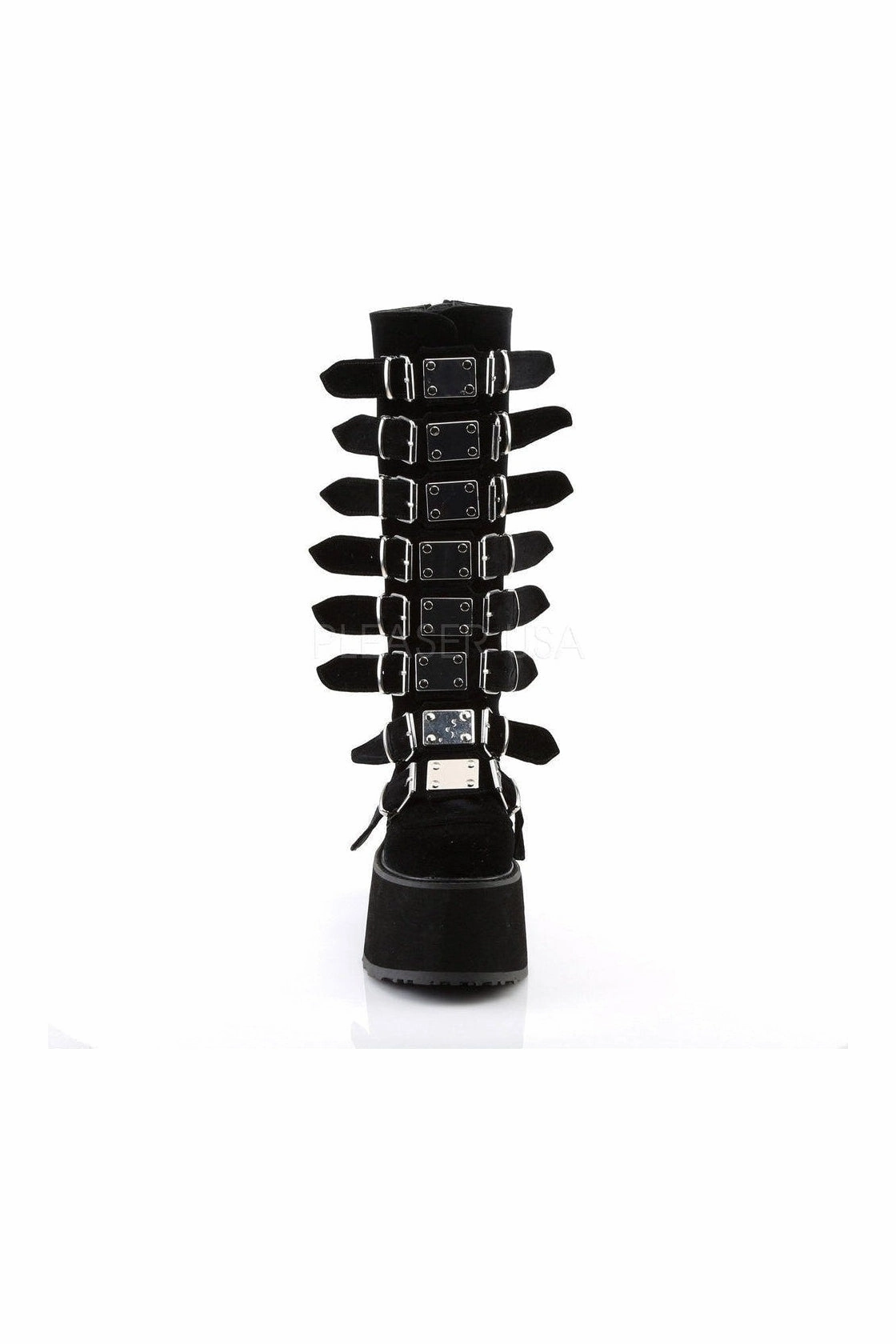 DAMNED-318 Demonia Knee Boot | Black Velvet