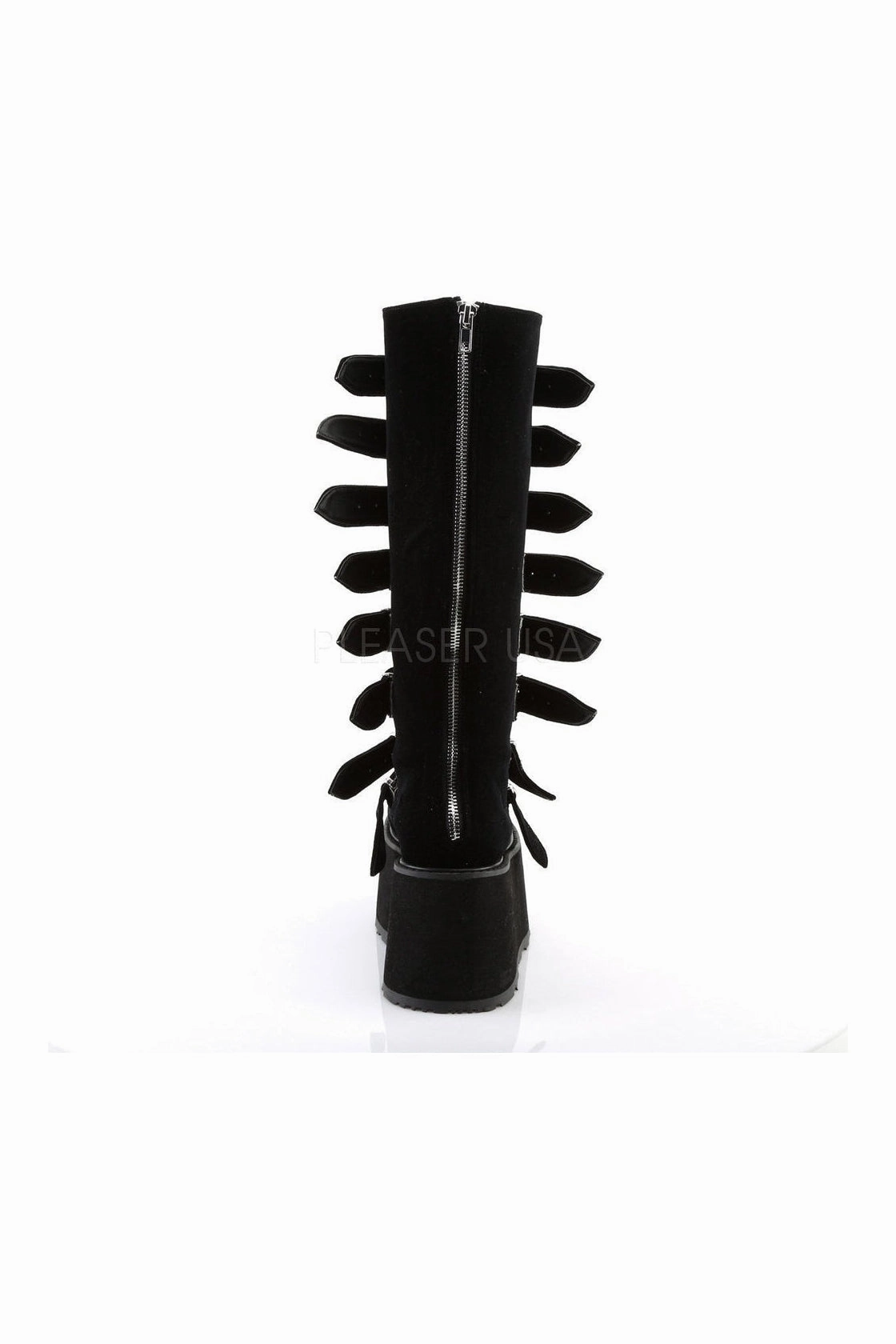 DAMNED-318 Demonia Knee Boot | Black Velvet