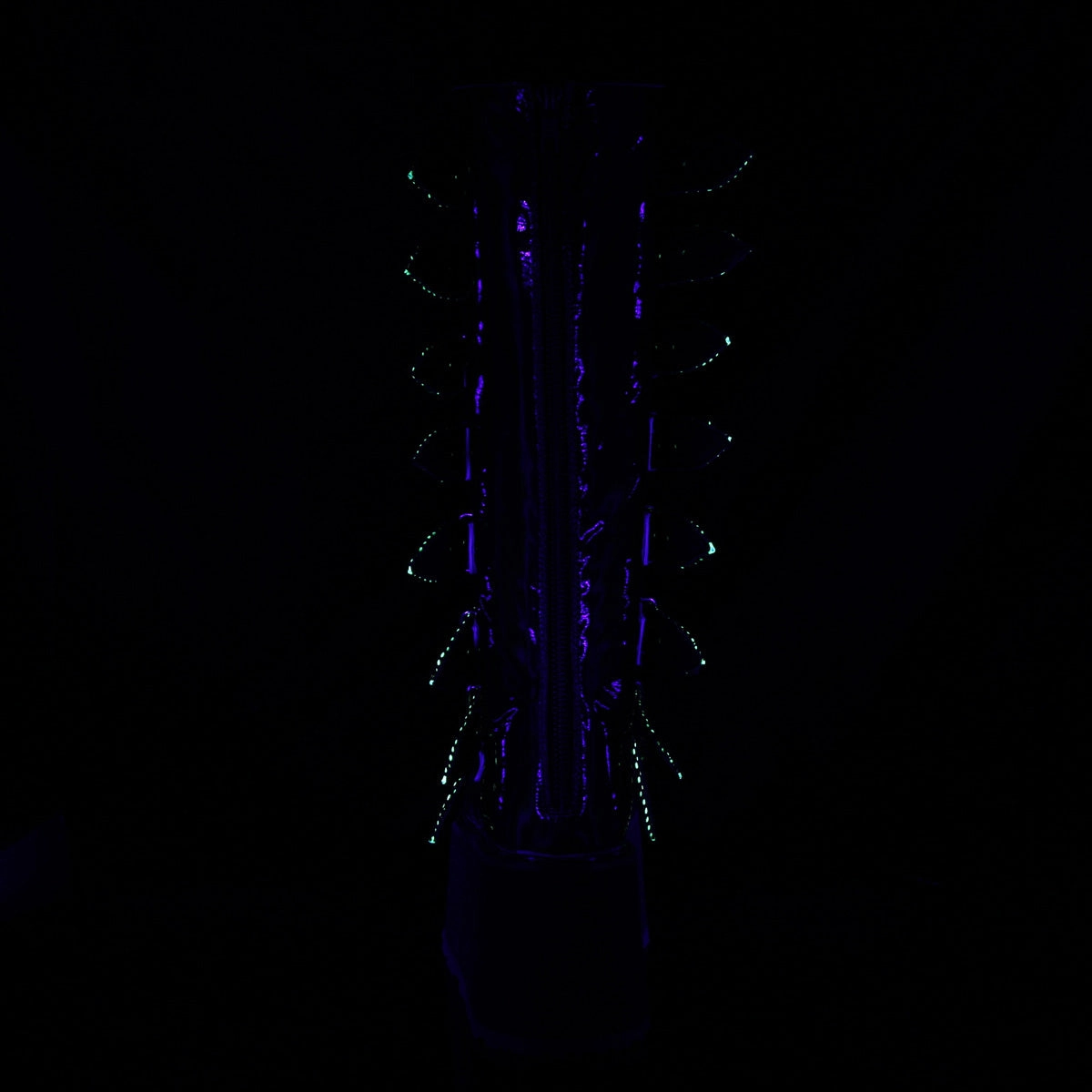 DAMNED-318  Lime Green Hologram Vegan Leather
