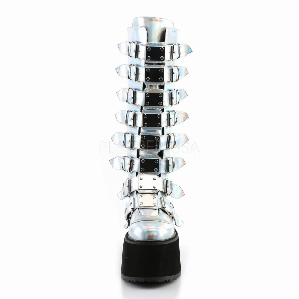 DAMNED-318  Silver Hologram Vegan Leather