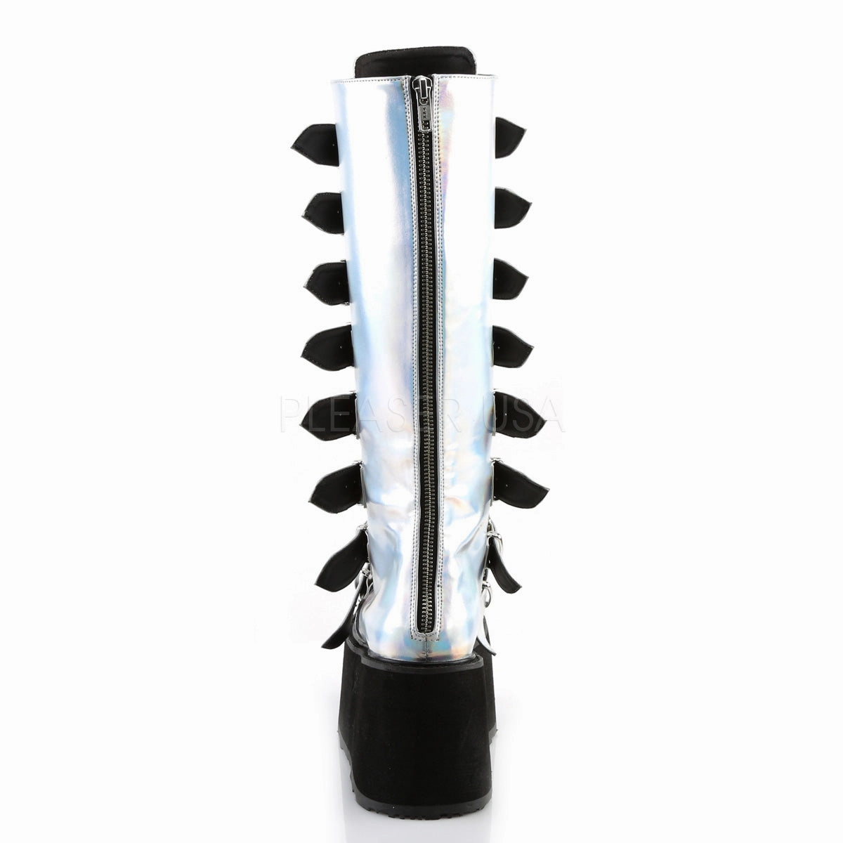 DAMNED-318  Silver Hologram Vegan Leather